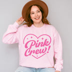 Pink Crew Heart Design - Gender Reveal Unisex Crewneck T-Shirt Sweatshirt Hoodie