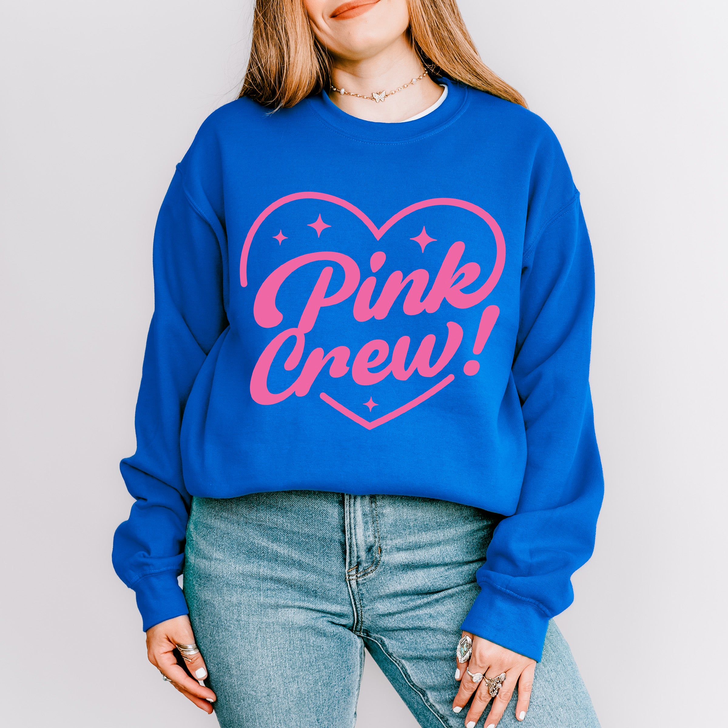 Pink Crew Heart Design - Gender Reveal Unisex Crewneck T-Shirt Sweatshirt Hoodie
