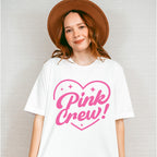 Pink Crew Heart Design - Gender Reveal Unisex Crewneck T-Shirt Sweatshirt Hoodie