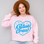 Blue Crew Heart Design - Gender Reveal Unisex Crewneck T-Shirt Sweatshirt Hoodie