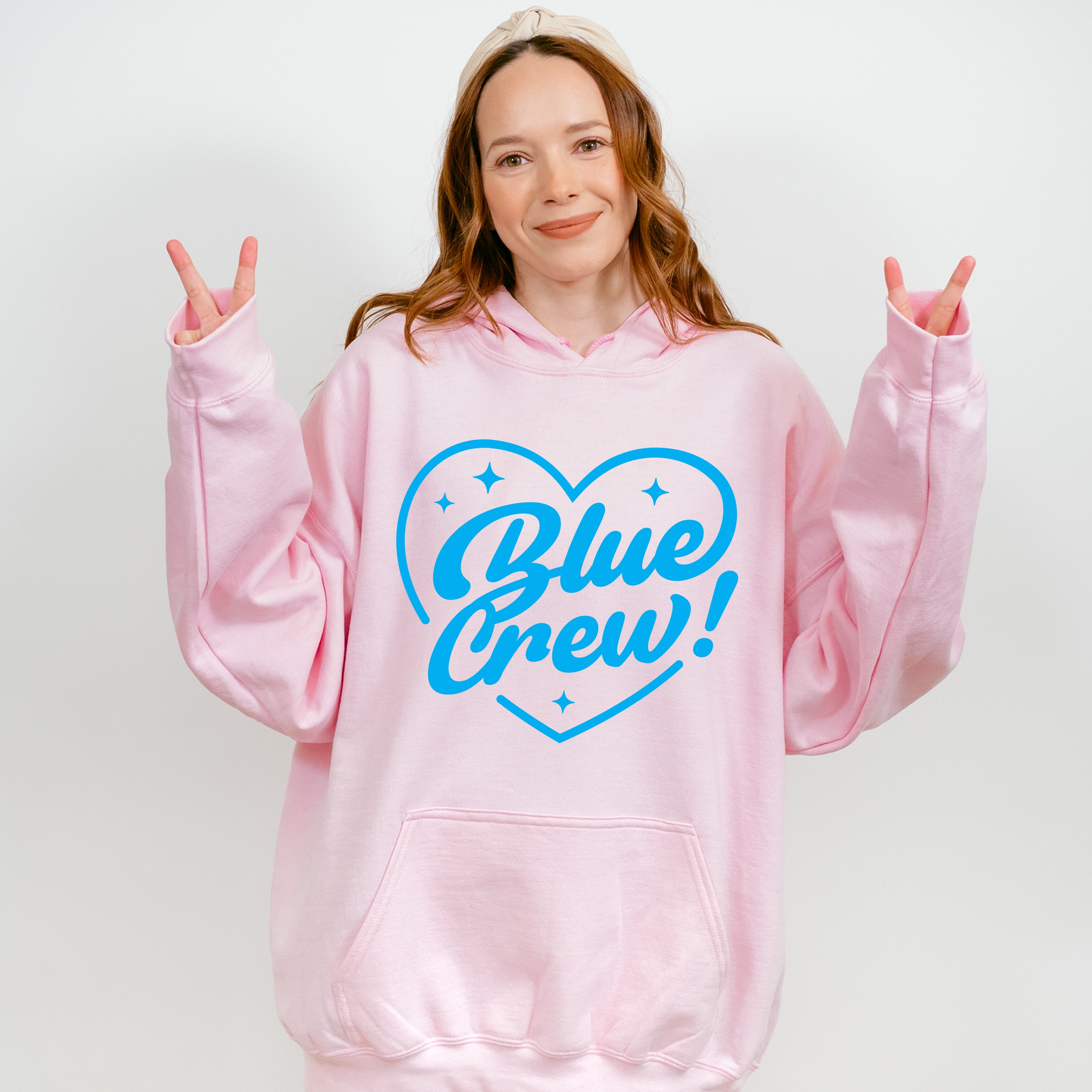 Blue Crew Heart Design - Gender Reveal Unisex Crewneck T-Shirt Sweatshirt Hoodie