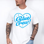 Blue Crew Heart Design - Gender Reveal Unisex Crewneck T-Shirt Sweatshirt Hoodie