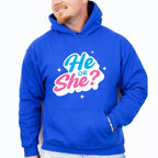 He Or She Blue And Pink Design - Gender Reveal Unisex Crewneck T-Shirt Sweatshirt Hoodie