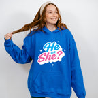He Or She Blue And Pink Design - Gender Reveal Unisex Crewneck T-Shirt Sweatshirt Hoodie