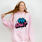 He Or She Blue And Pink Design - Gender Reveal Unisex Crewneck T-Shirt Sweatshirt Hoodie