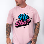 He Or She Blue And Pink Design - Gender Reveal Unisex Crewneck T-Shirt Sweatshirt Hoodie