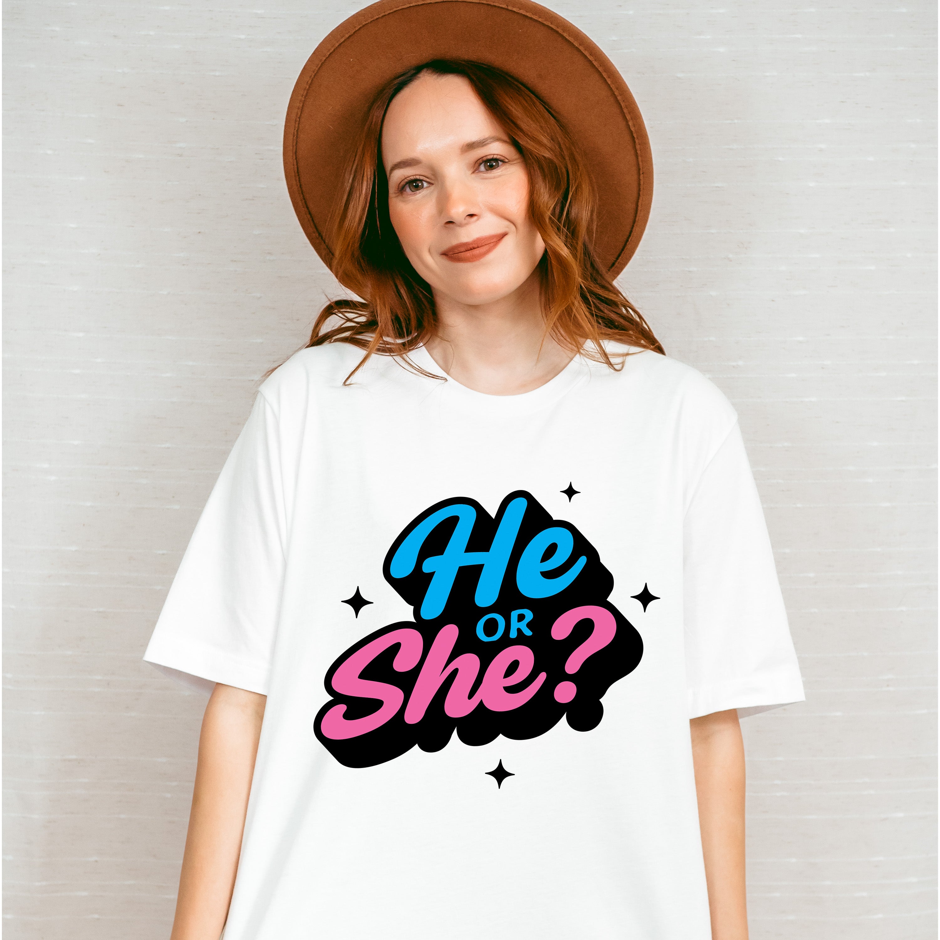 He Or She Blue And Pink Design - Gender Reveal Unisex Crewneck T-Shirt Sweatshirt Hoodie