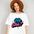 He Or She Blue And Pink Design - Gender Reveal Unisex Crewneck T-Shirt Sweatshirt Hoodie