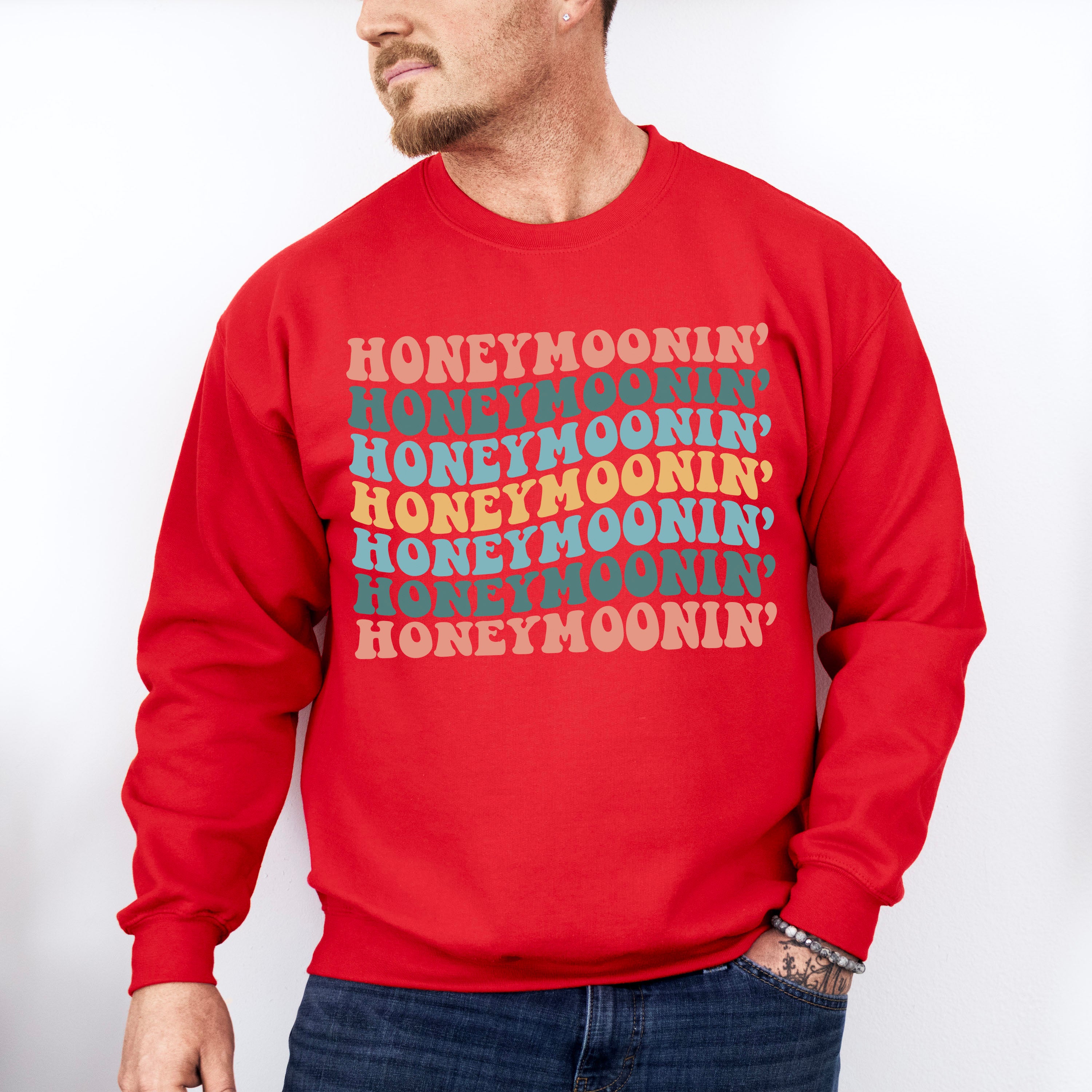 Honeymoonin' Colorful Design - Honeymoon Unisex Crewneck T-Shirt Sweatshirt Hoodie