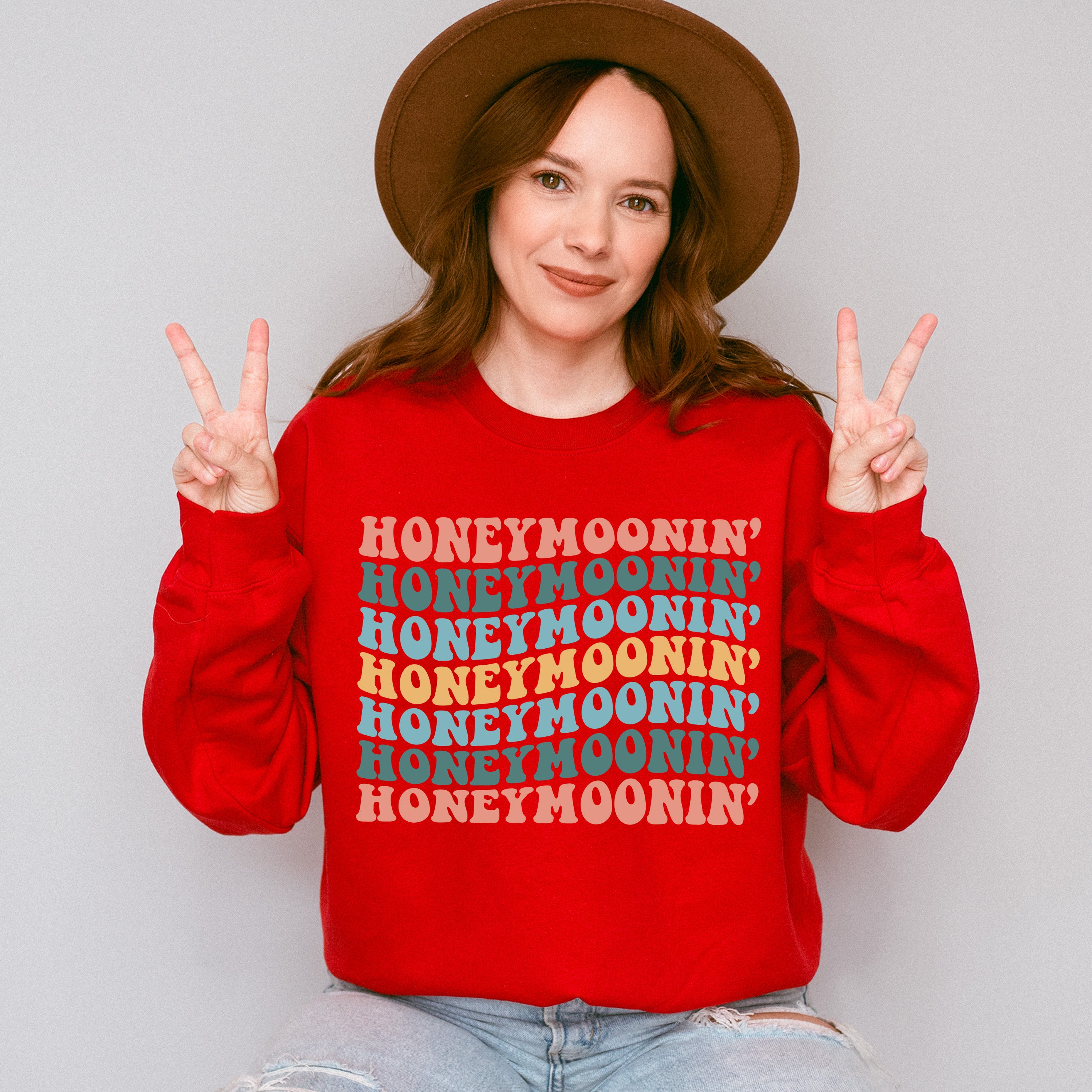 Honeymoonin' Colorful Design - Honeymoon Unisex Crewneck T-Shirt Sweatshirt Hoodie