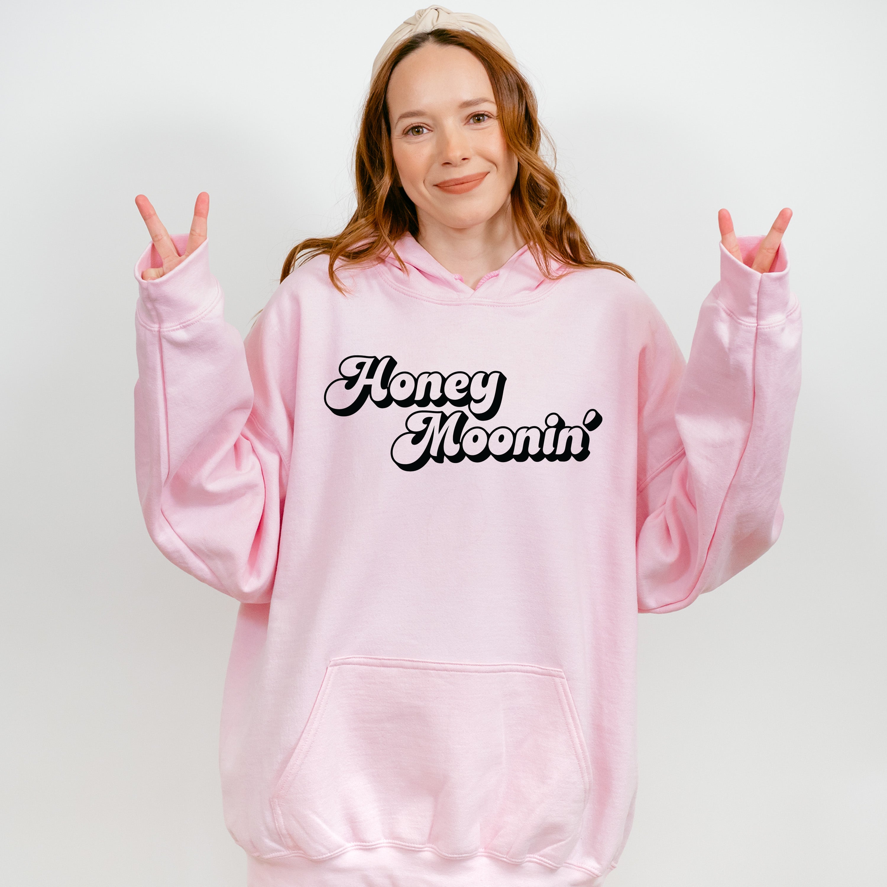 Honeymoonin' Black And White Design - Honeymoon Unisex Crewneck T-Shirt Sweatshirt Hoodie