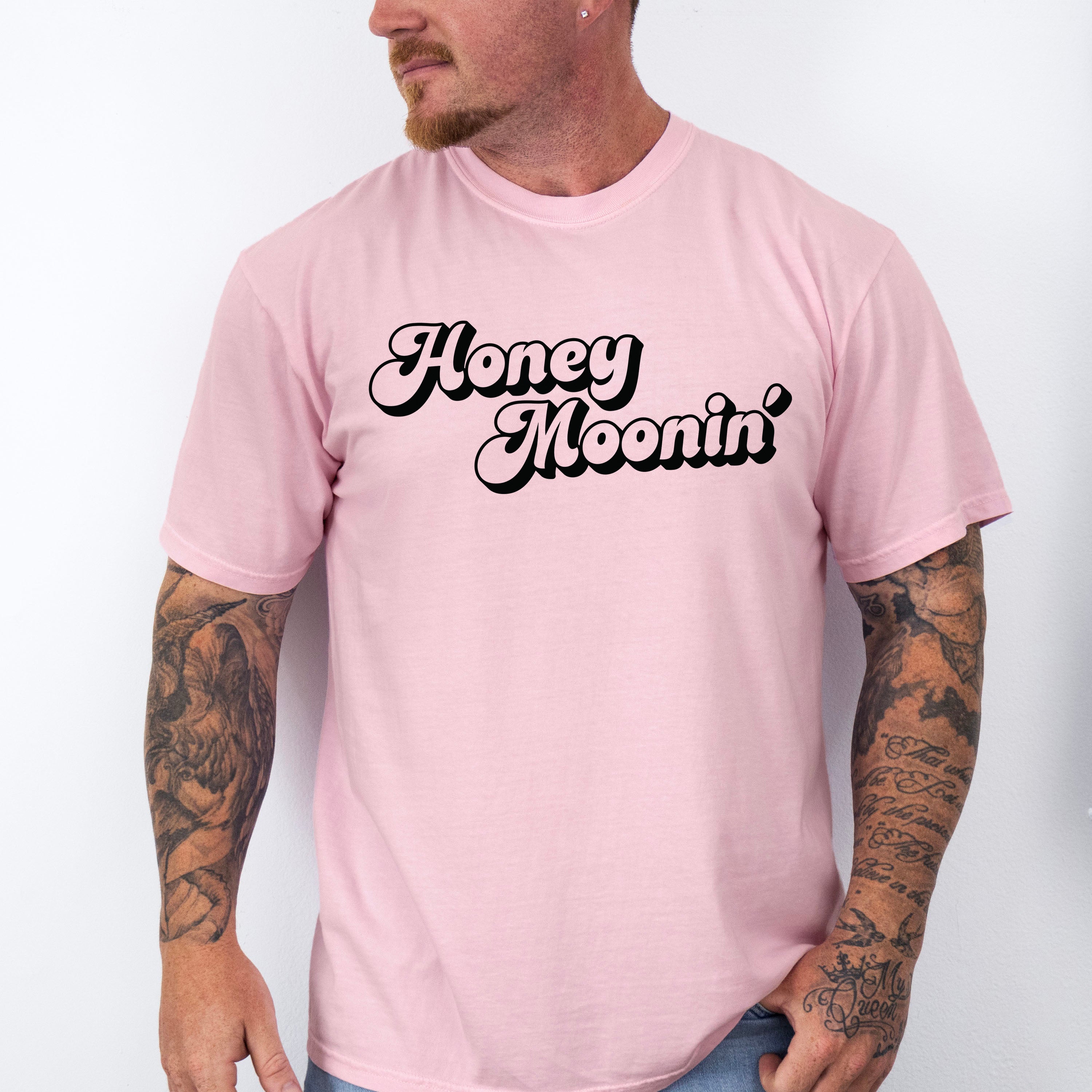 Honeymoonin' Black And White Design - Honeymoon Unisex Crewneck T-Shirt Sweatshirt Hoodie