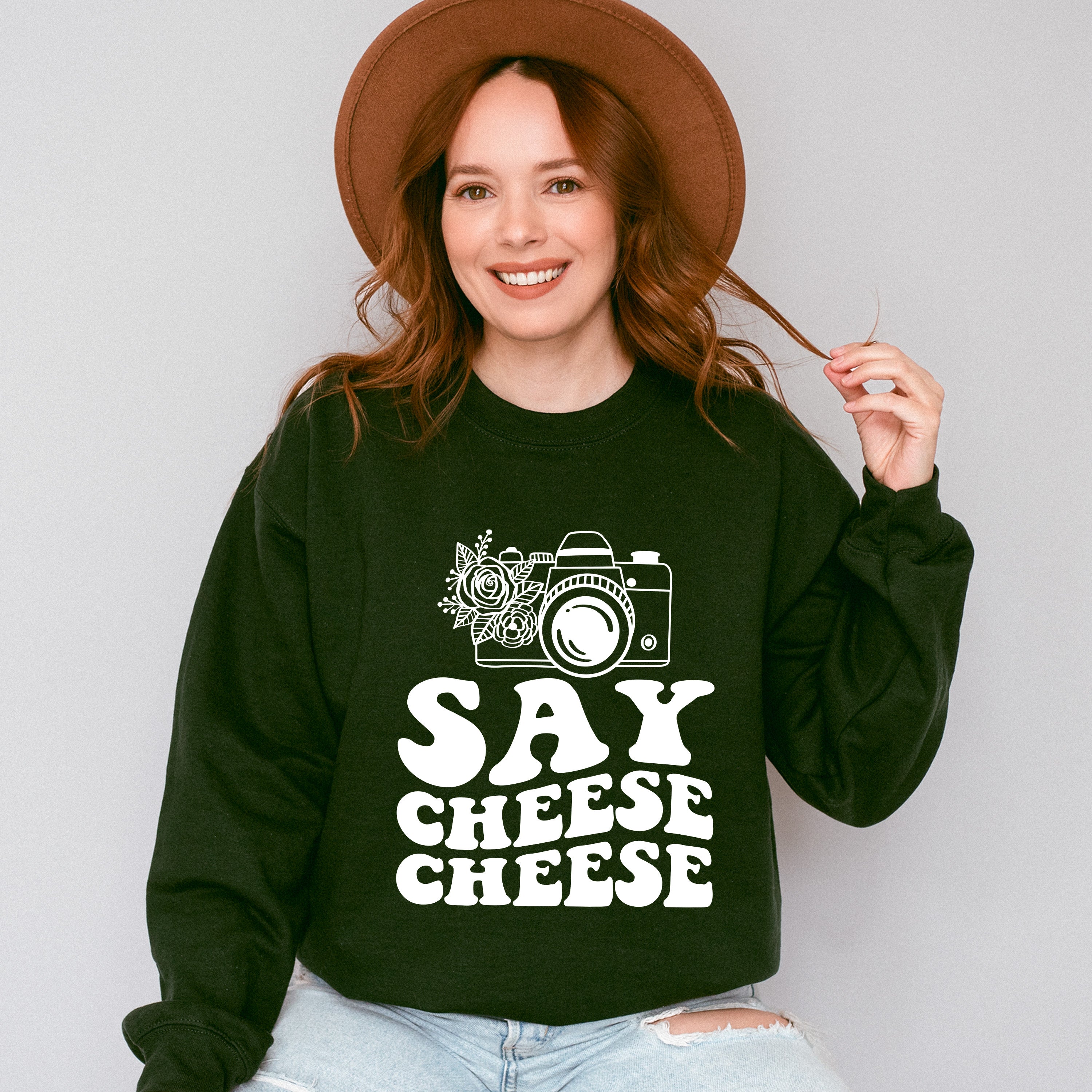 Say Cheese Camera Design - Photography Unisex Crewneck T-Shirt Sweatshirt Hoodie