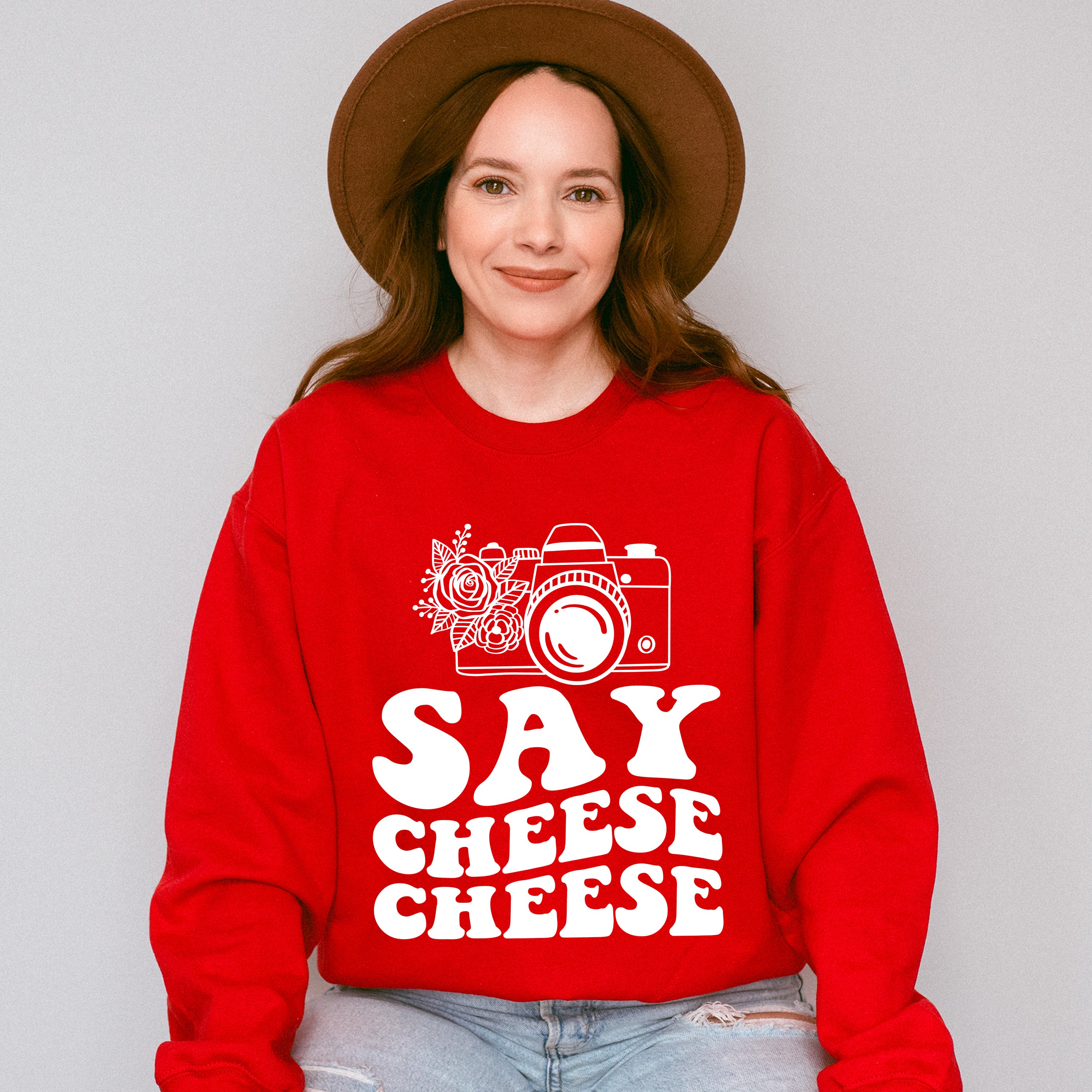 Say Cheese Camera Design - Photography Unisex Crewneck T-Shirt Sweatshirt Hoodie