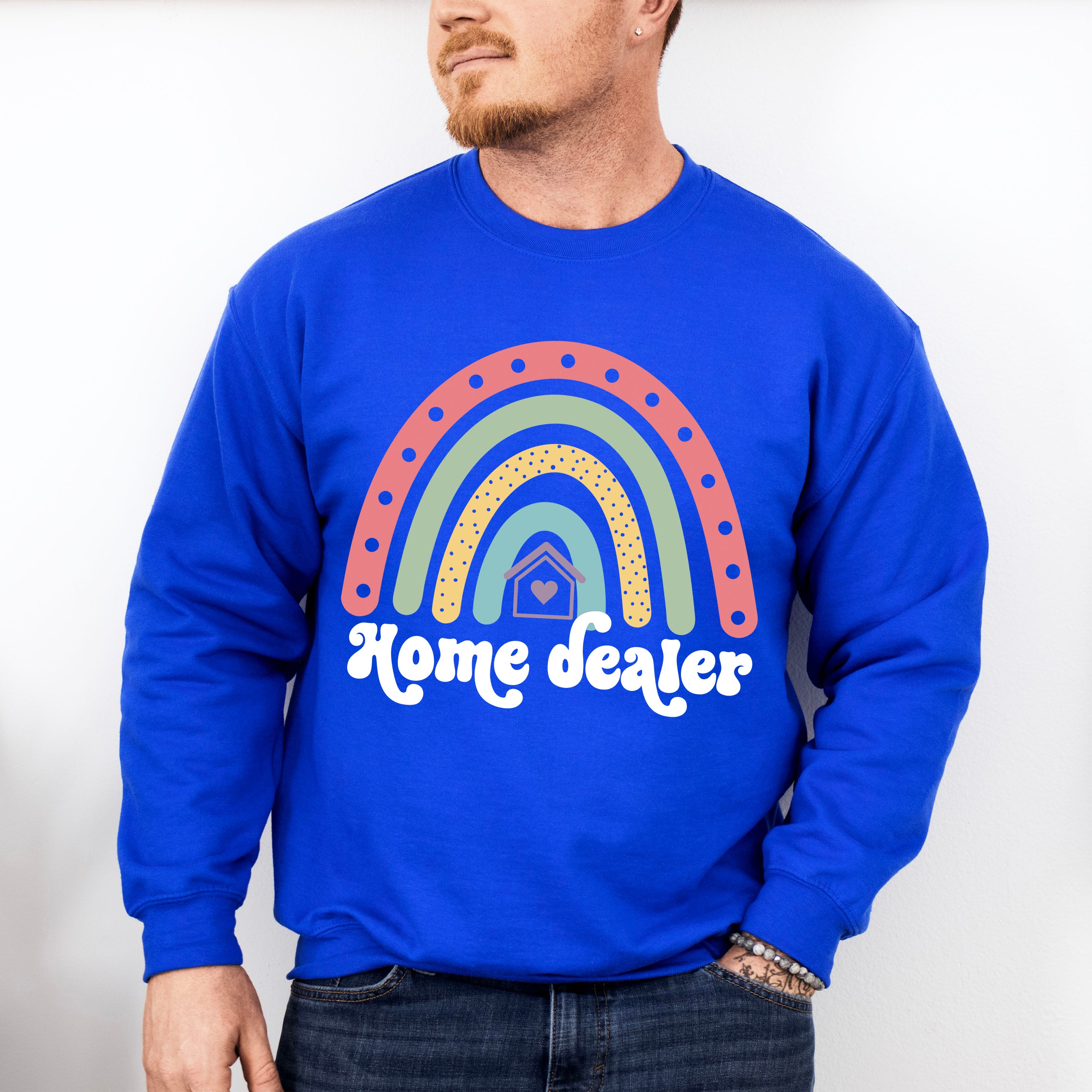 Home Dealer Rainbow Design - Realtor Unisex Crewneck T-Shirt Sweatshirt Hoodie