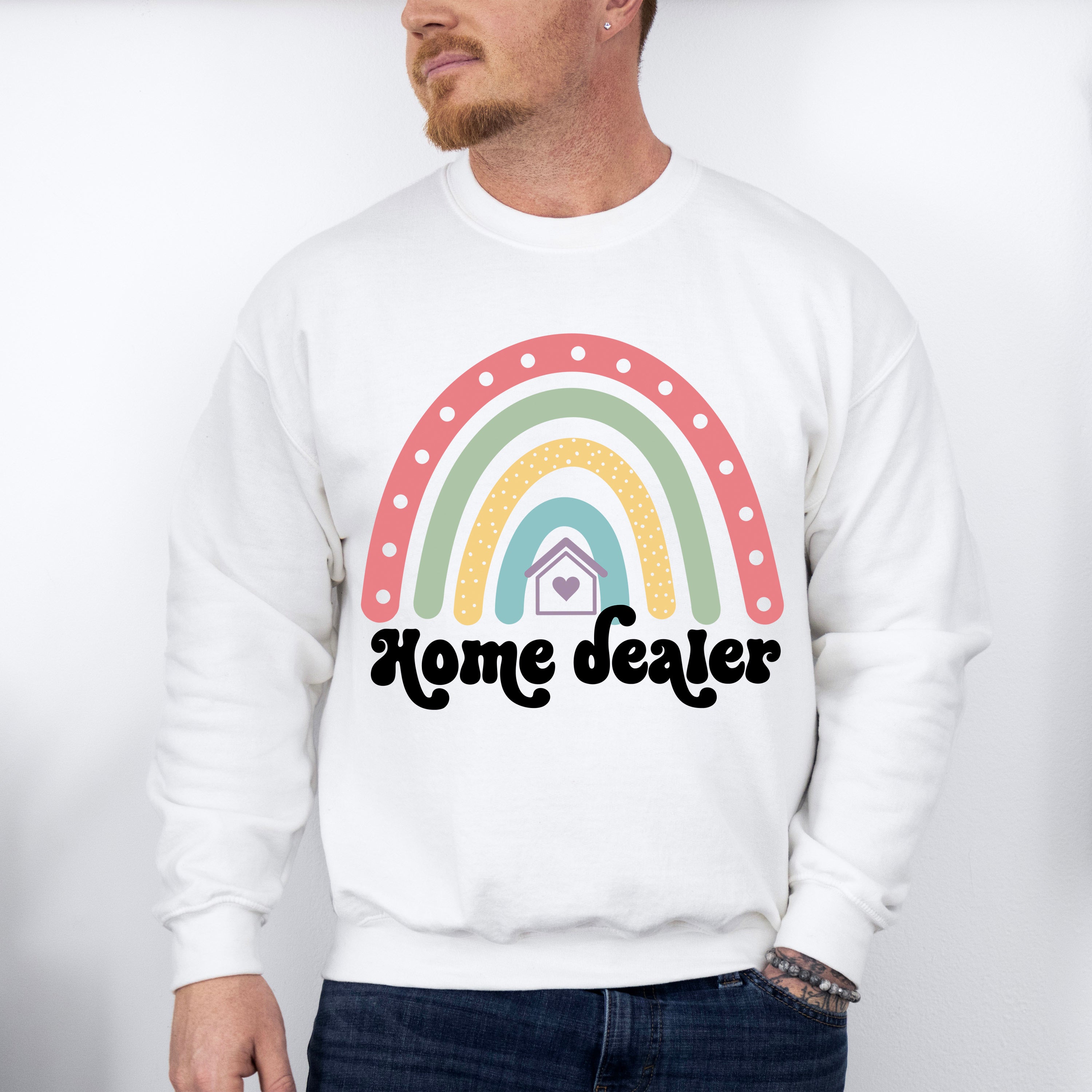 Home Dealer Rainbow Design - Realtor Unisex Crewneck T-Shirt Sweatshirt Hoodie