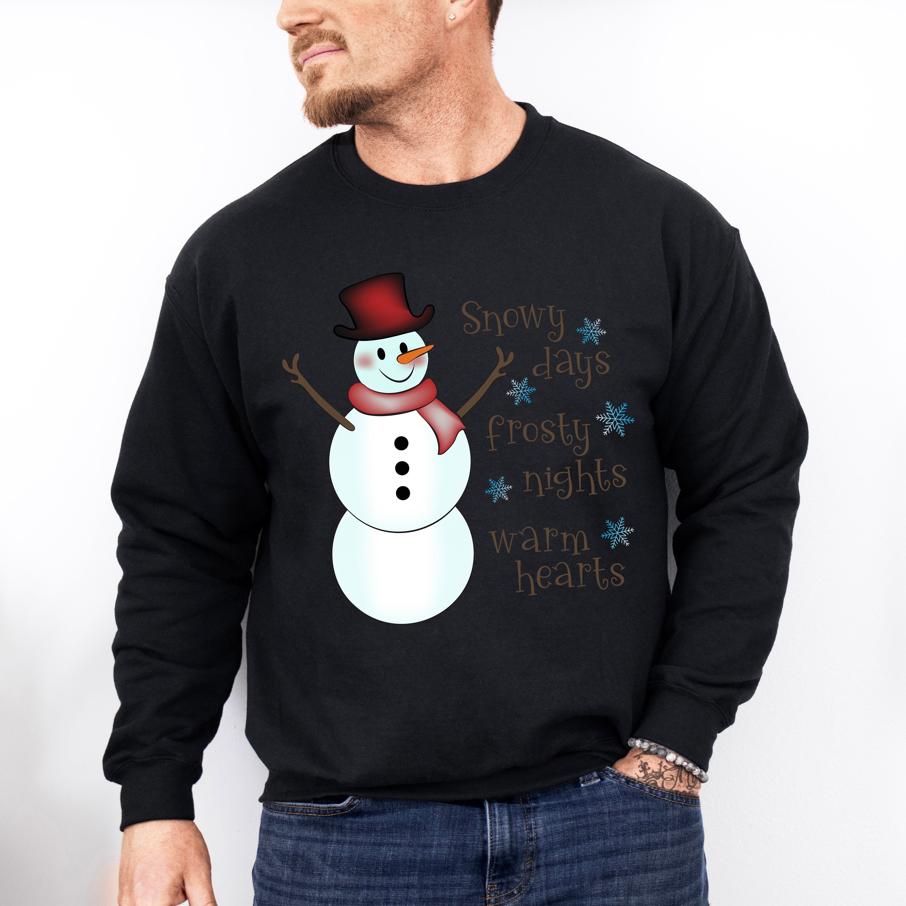 Frosty Nights Warm Hearts - Winter Unisex Crewneck T-Shirt Sweatshirt Hoodie