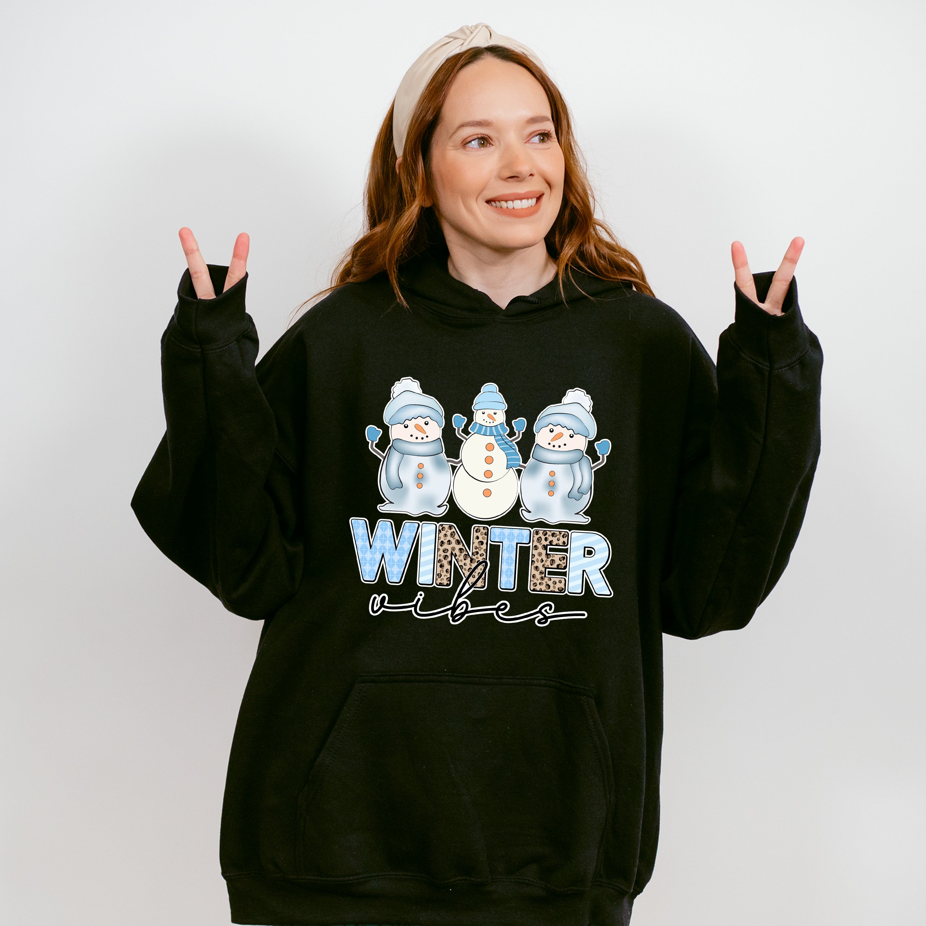 Winter Vibes Snowman Design - Winter Unisex Crewneck T-Shirt Sweatshirt Hoodie