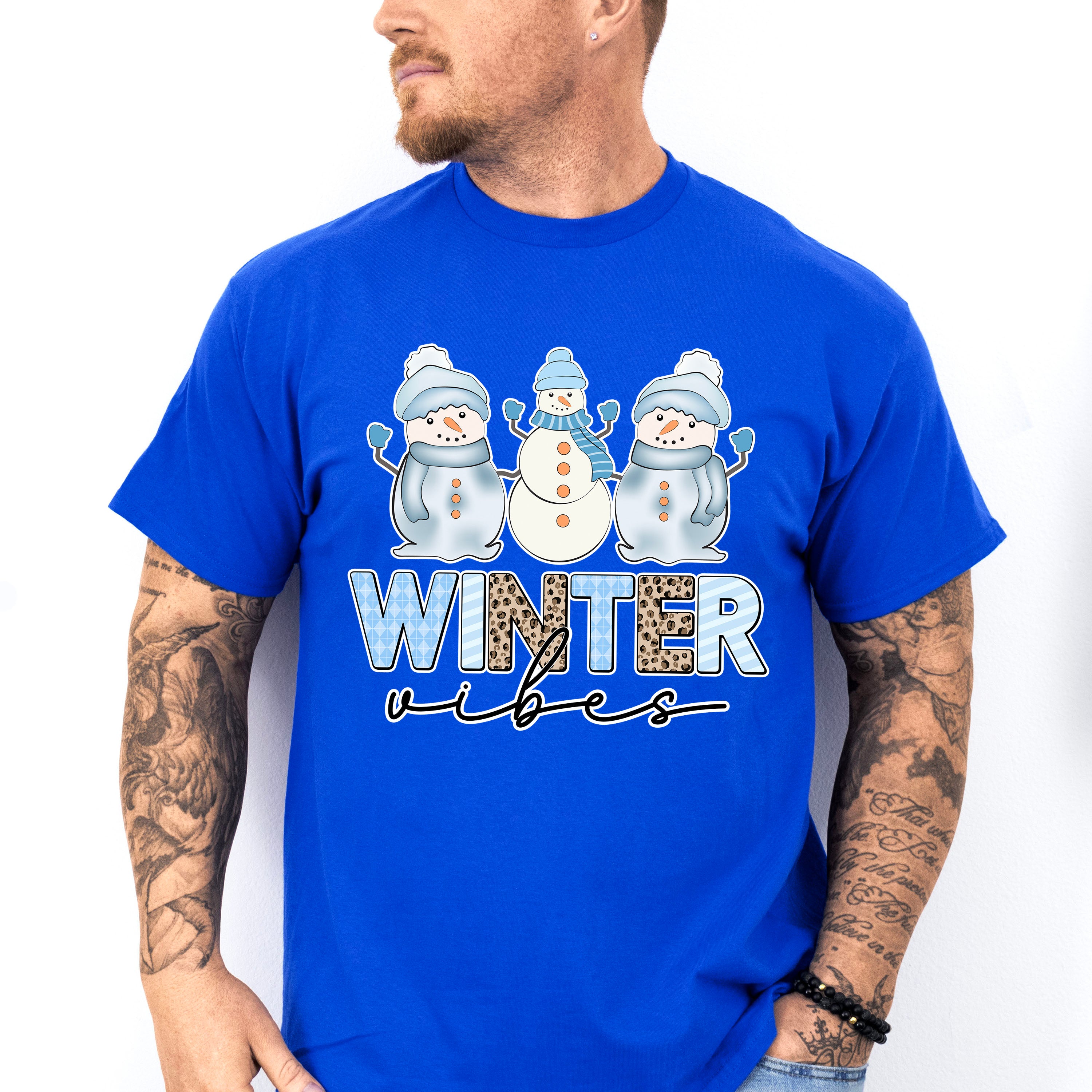 Winter Vibes Snowman Design - Winter Unisex Crewneck T-Shirt Sweatshirt Hoodie