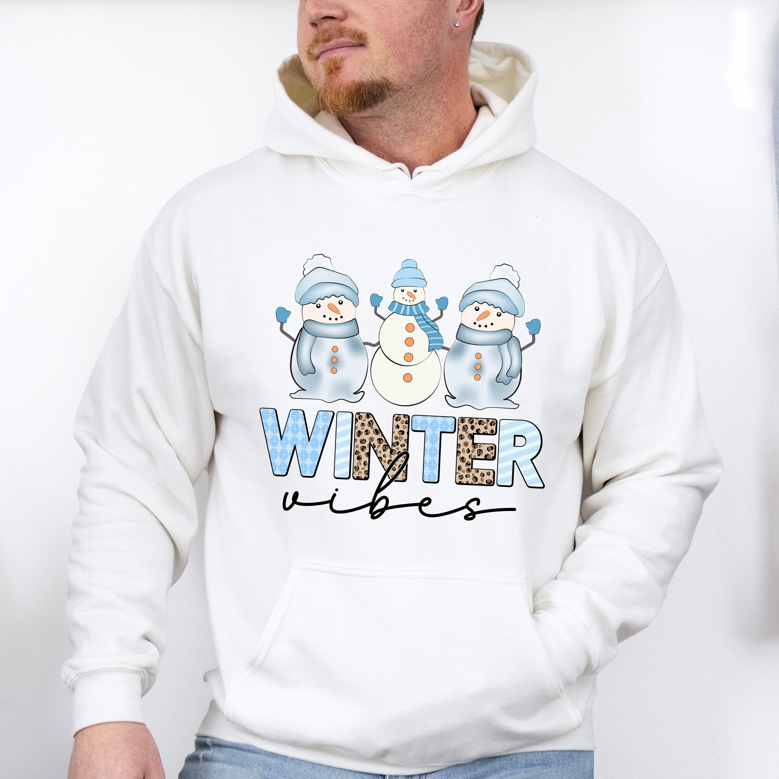 Winter Vibes Snowman Design - Winter Unisex Crewneck T-Shirt Sweatshirt Hoodie