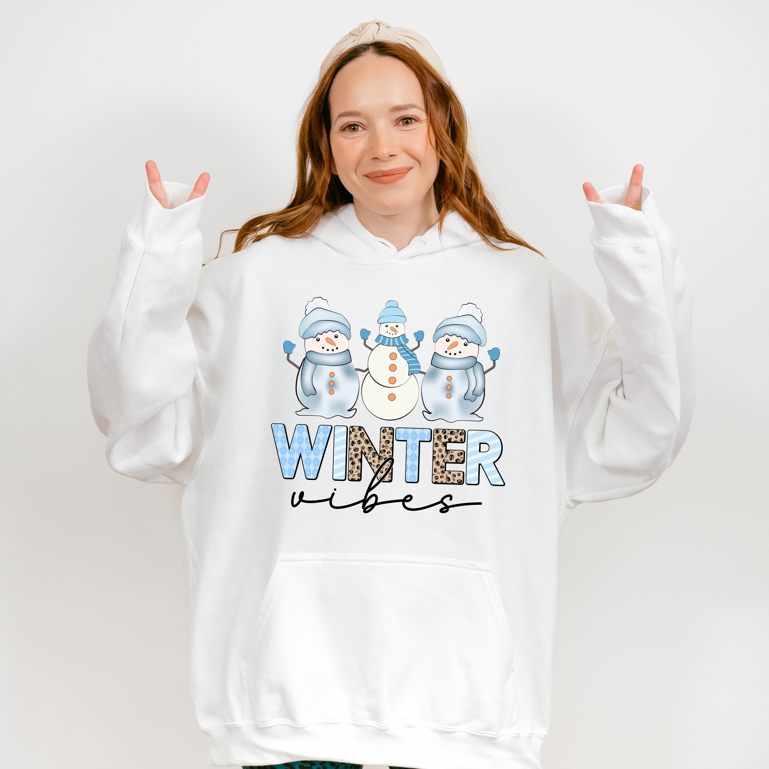 Winter Vibes Snowman Design - Winter Unisex Crewneck T-Shirt Sweatshirt Hoodie