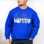 Hello Winter Cursive Design - Winter Unisex Crewneck T-Shirt Sweatshirt Hoodie