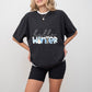 Hello Winter Cursive Design - Winter Unisex Crewneck T-Shirt Sweatshirt Hoodie