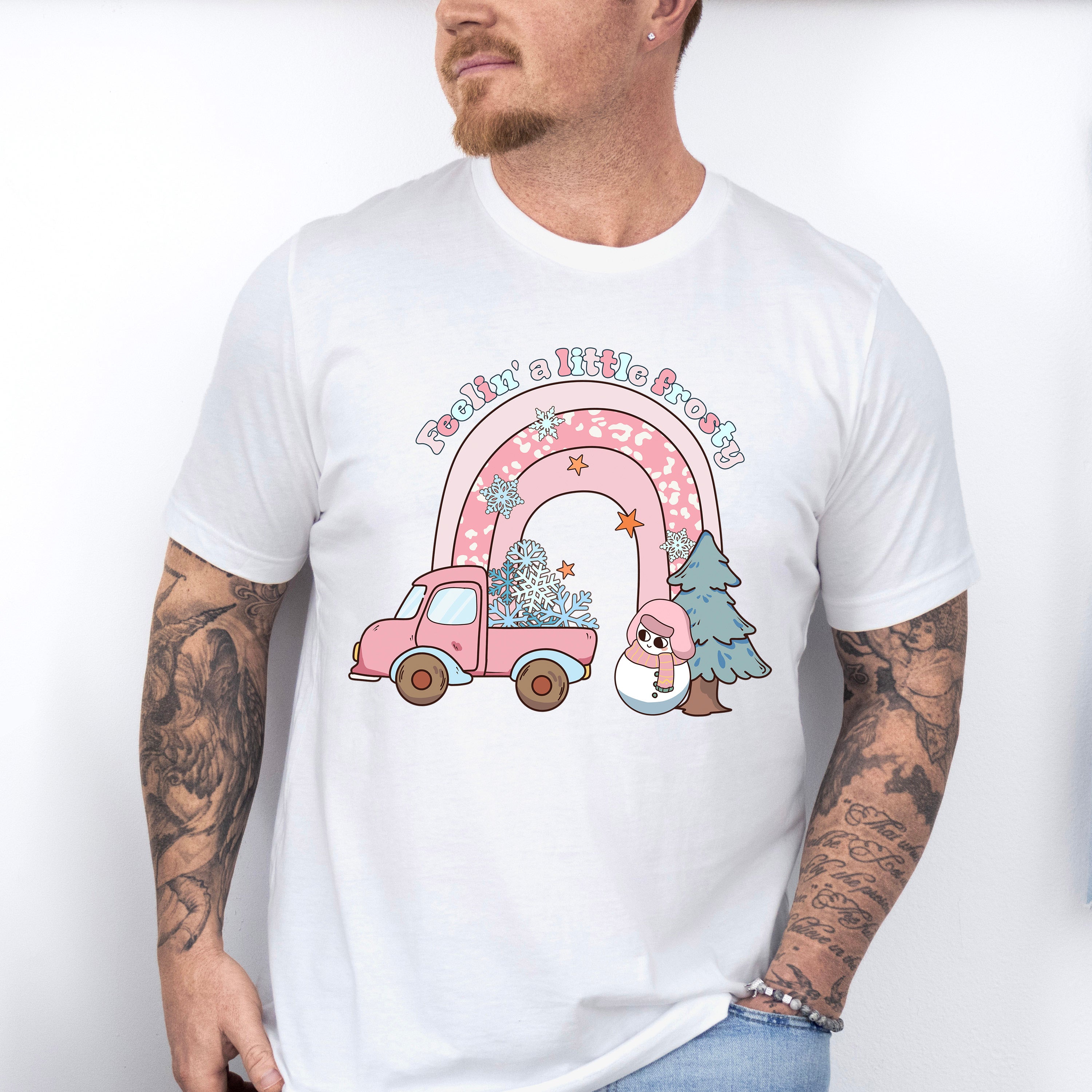 Feelin' A Little Frosty Pink Design - Winter Unisex Crewneck T-Shirt Sweatshirt Hoodie