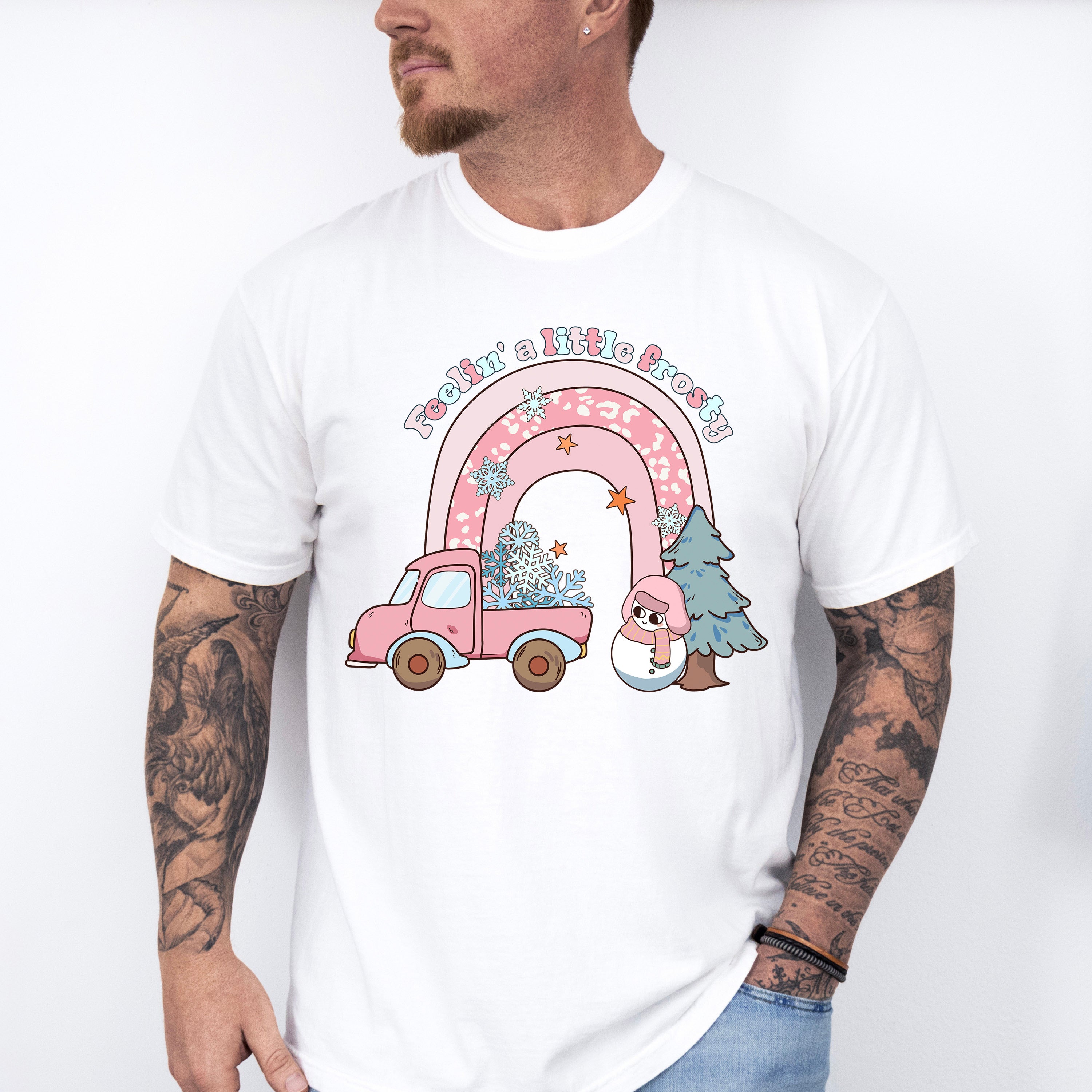 Feelin' A Little Frosty Pink Design - Winter Unisex Crewneck T-Shirt Sweatshirt Hoodie