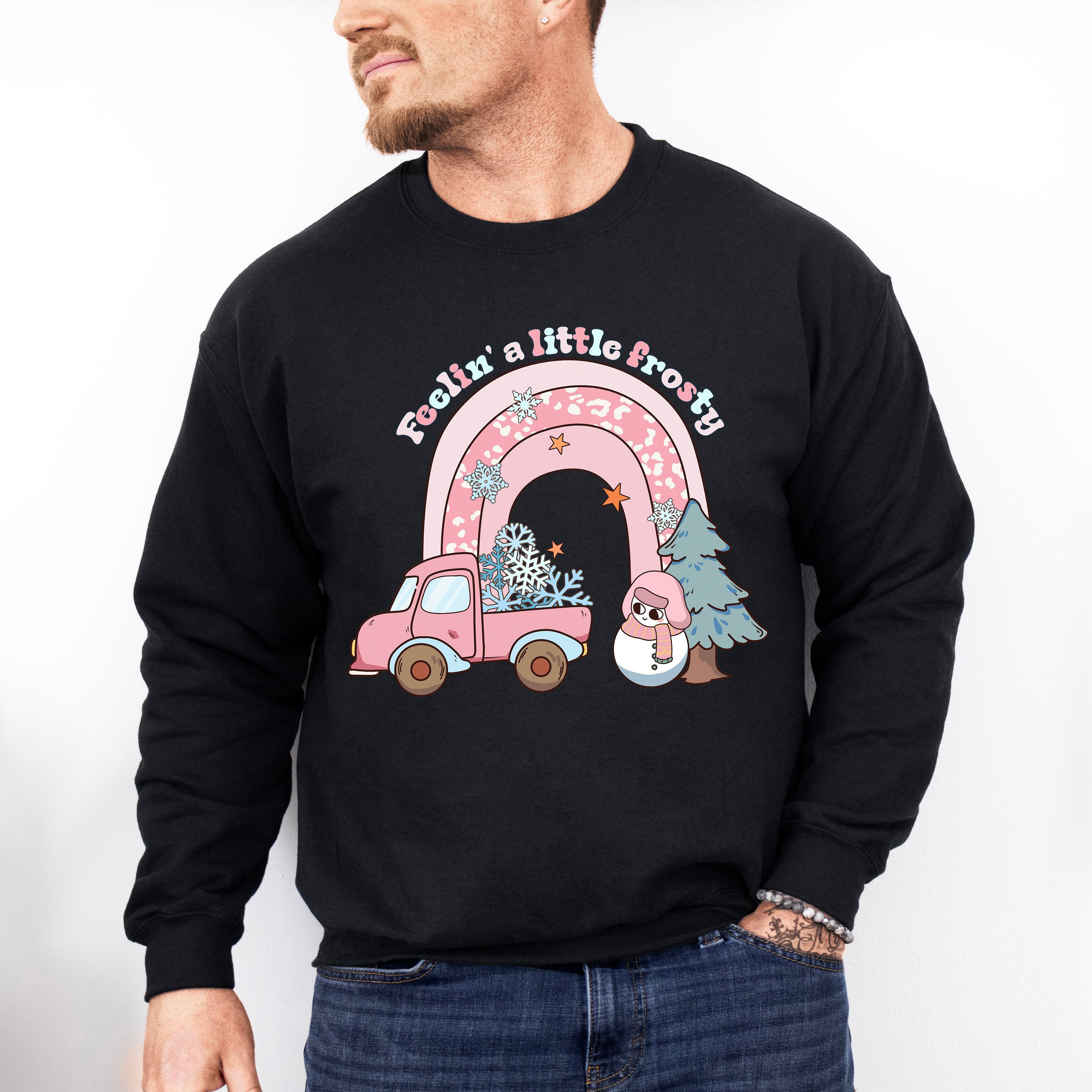 Feelin' A Little Frosty Pink Design - Winter Unisex Crewneck T-Shirt Sweatshirt Hoodie