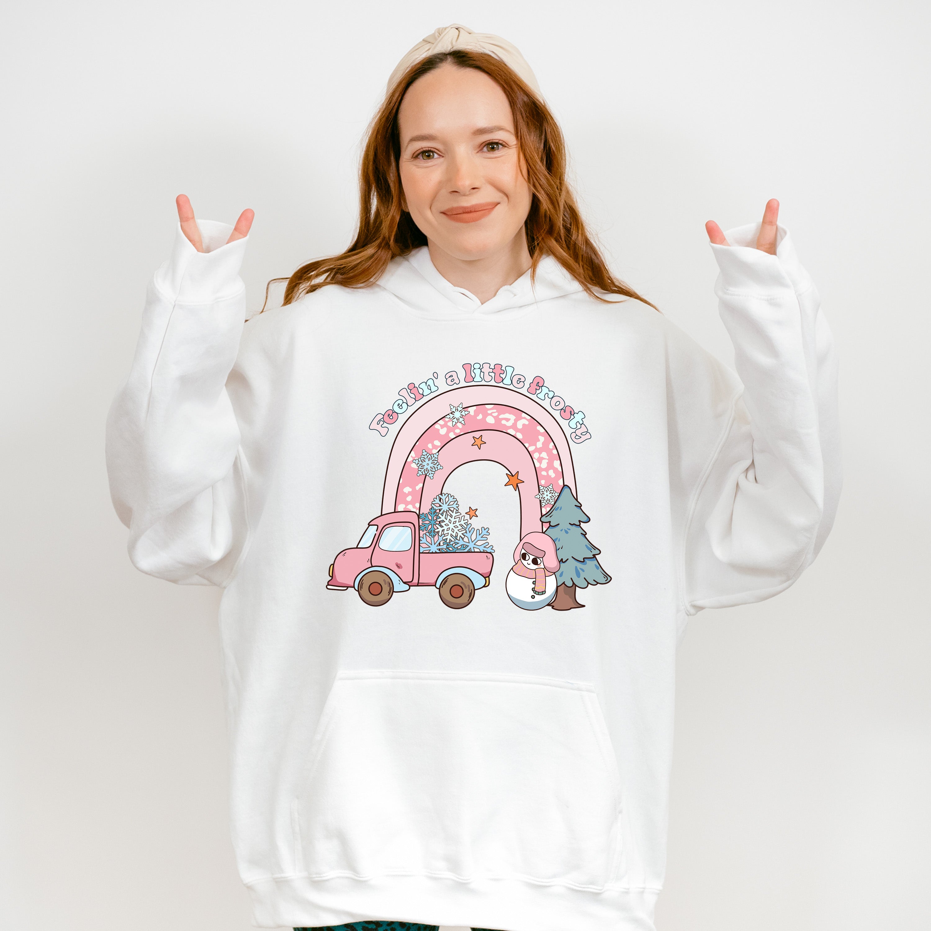 Feelin' A Little Frosty Pink Design - Winter Unisex Crewneck T-Shirt Sweatshirt Hoodie