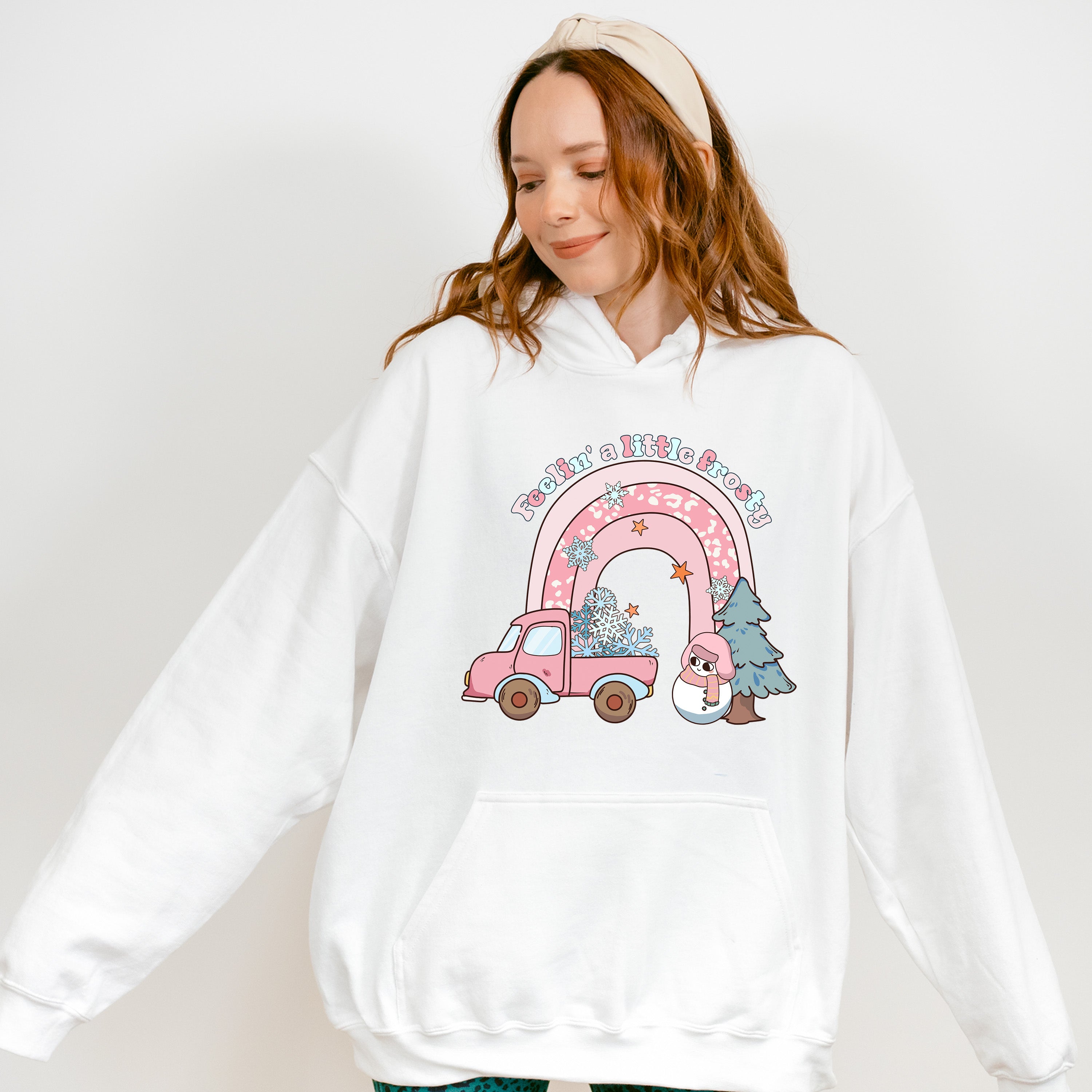Feelin' A Little Frosty Pink Design - Winter Unisex Crewneck T-Shirt Sweatshirt Hoodie