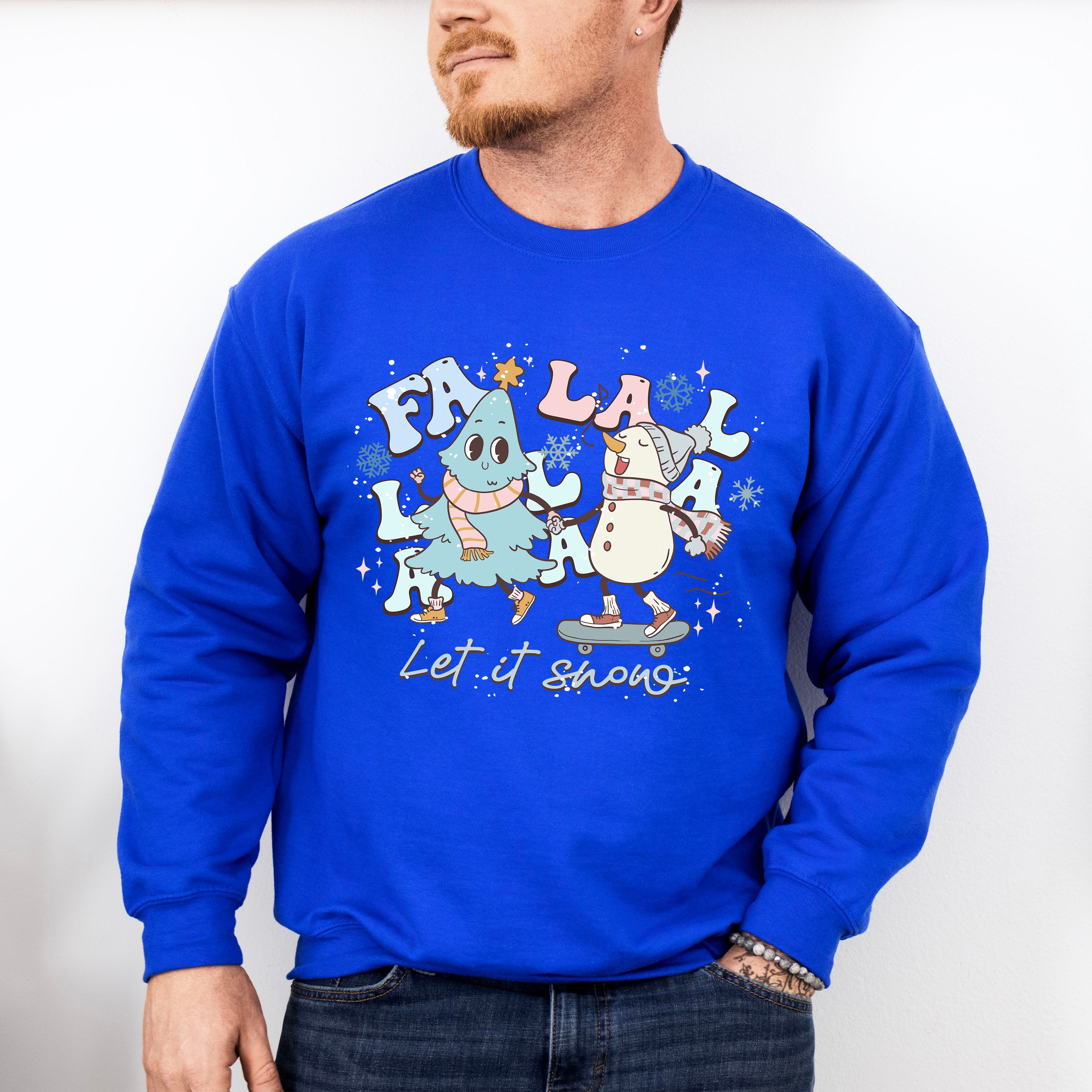 Snowman And Tree Design - Winter Unisex Crewneck T-Shirt Sweatshirt Hoodie