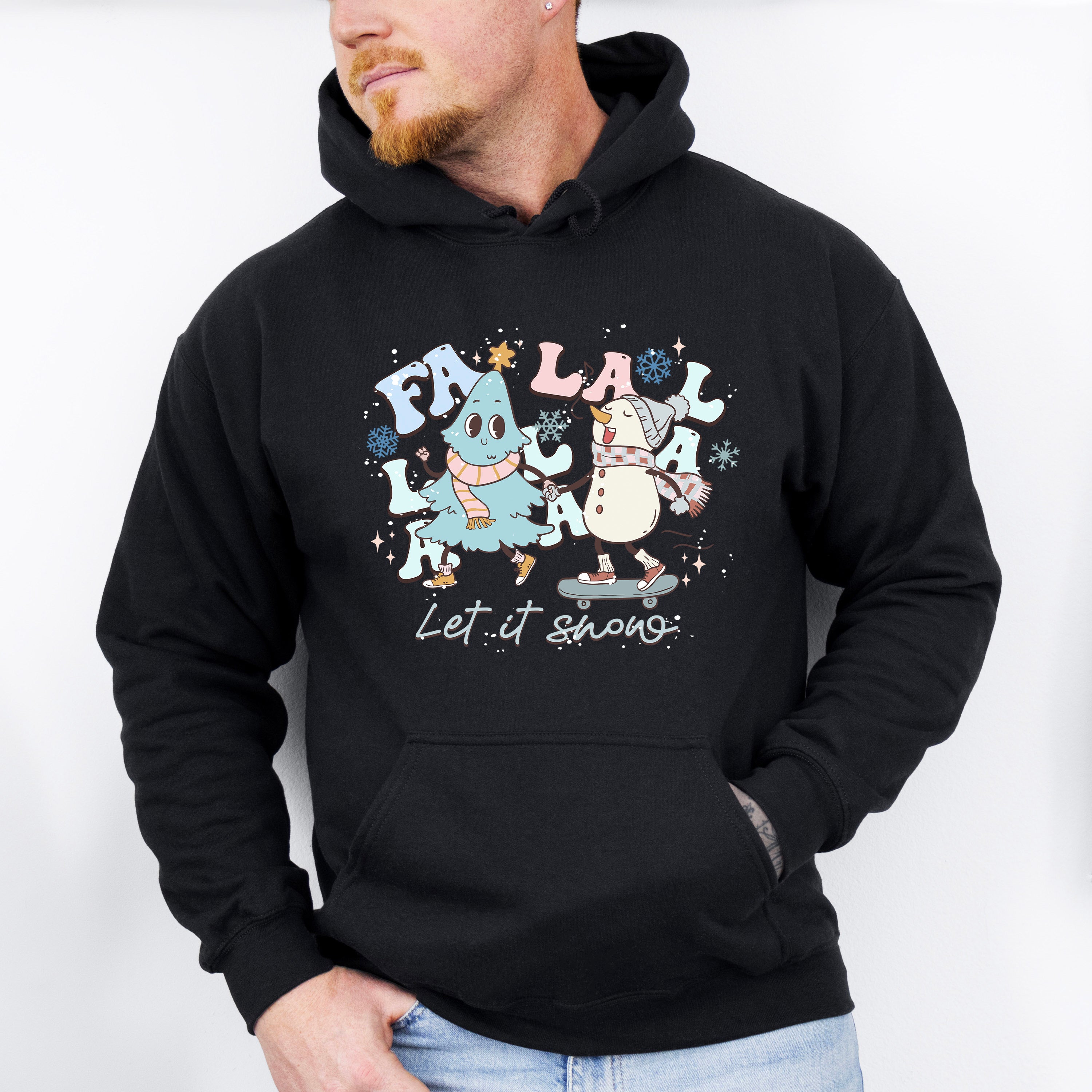 Snowman And Tree Design - Winter Unisex Crewneck T-Shirt Sweatshirt Hoodie