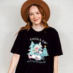 Snowman Chillin' Design - Winter Unisex Crewneck T-Shirt Sweatshirt Hoodie