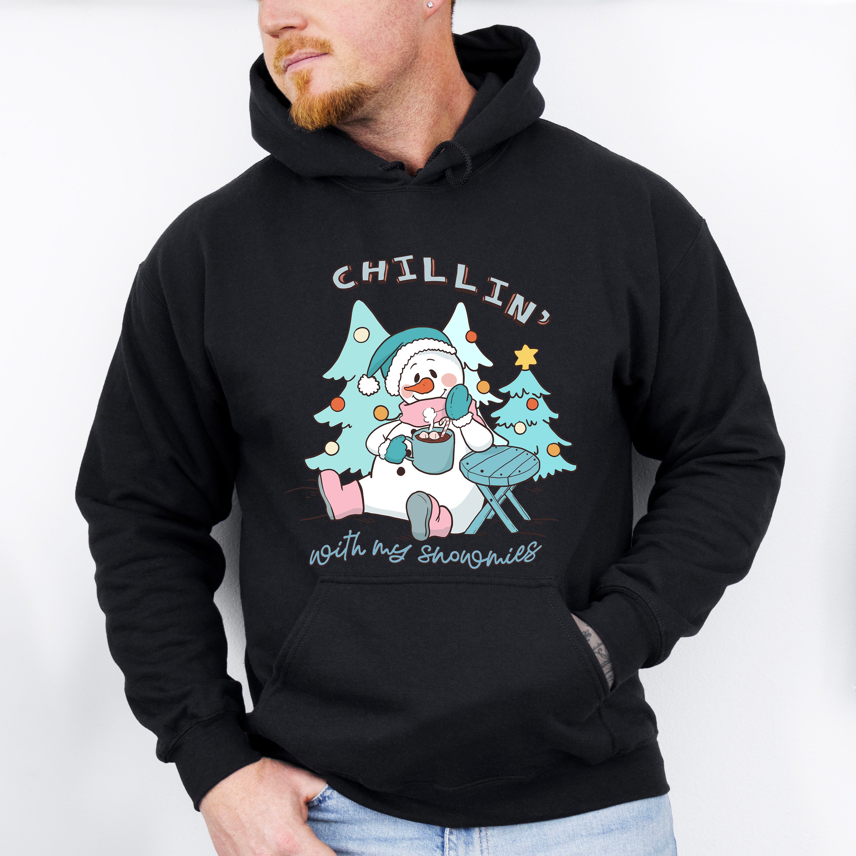Snowman Chillin' Design - Winter Unisex Crewneck T-Shirt Sweatshirt Hoodie