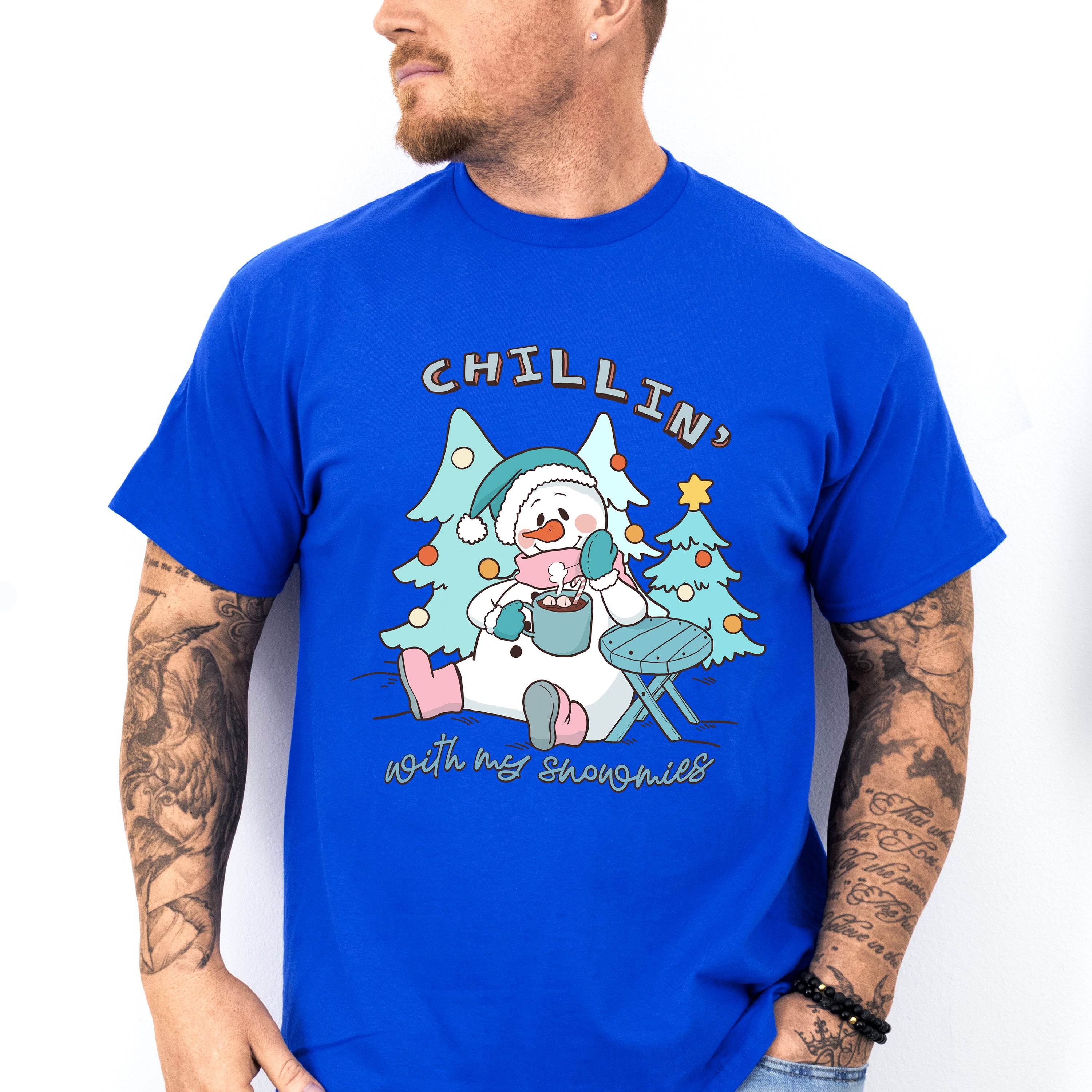 Snowman Chillin' Design - Winter Unisex Crewneck T-Shirt Sweatshirt Hoodie
