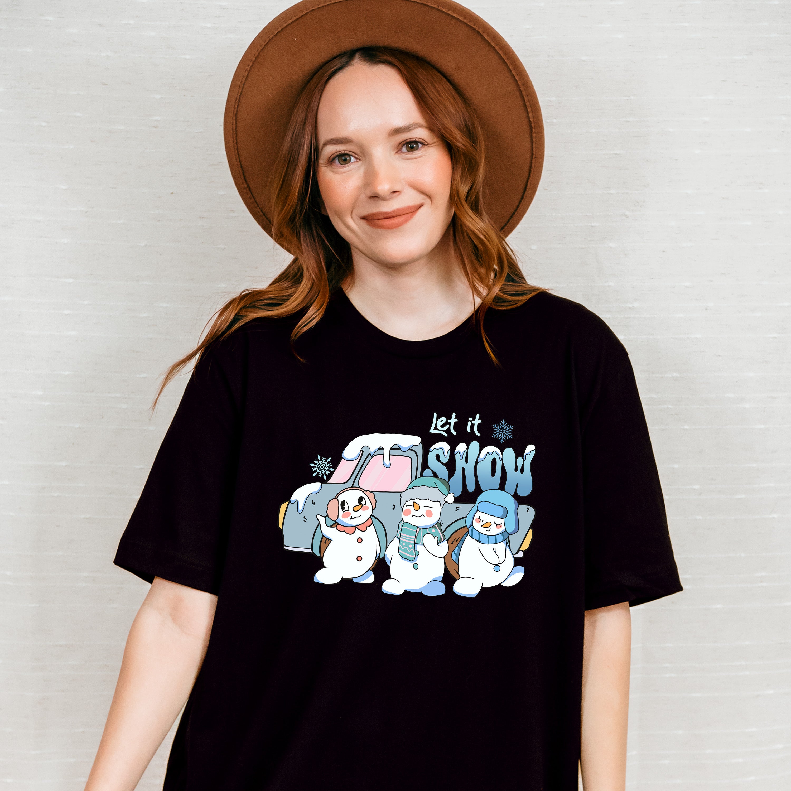 Let It Snow Truck Design - Winter Unisex Crewneck T-Shirt Sweatshirt Hoodie