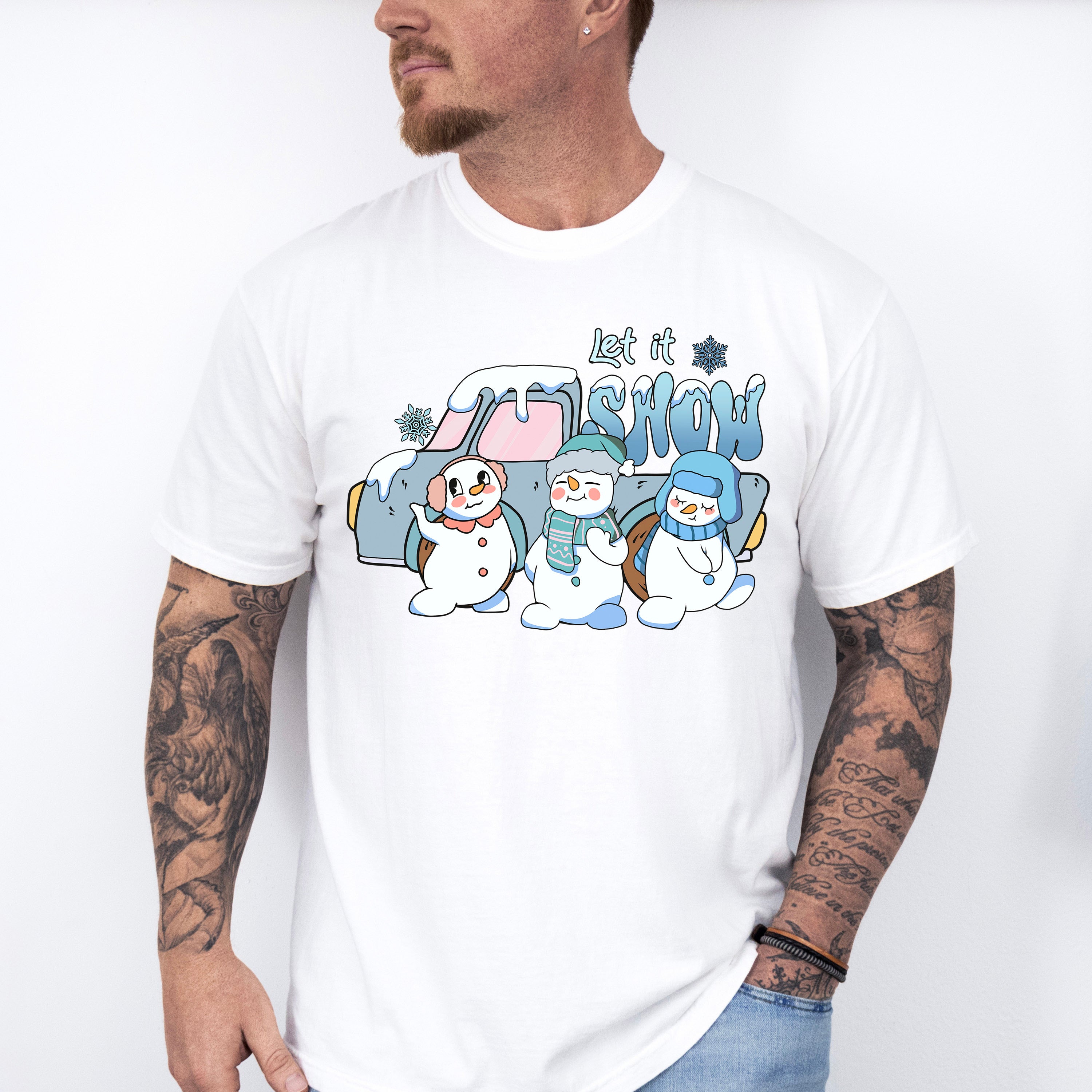 Let It Snow Truck Design - Winter Unisex Crewneck T-Shirt Sweatshirt Hoodie