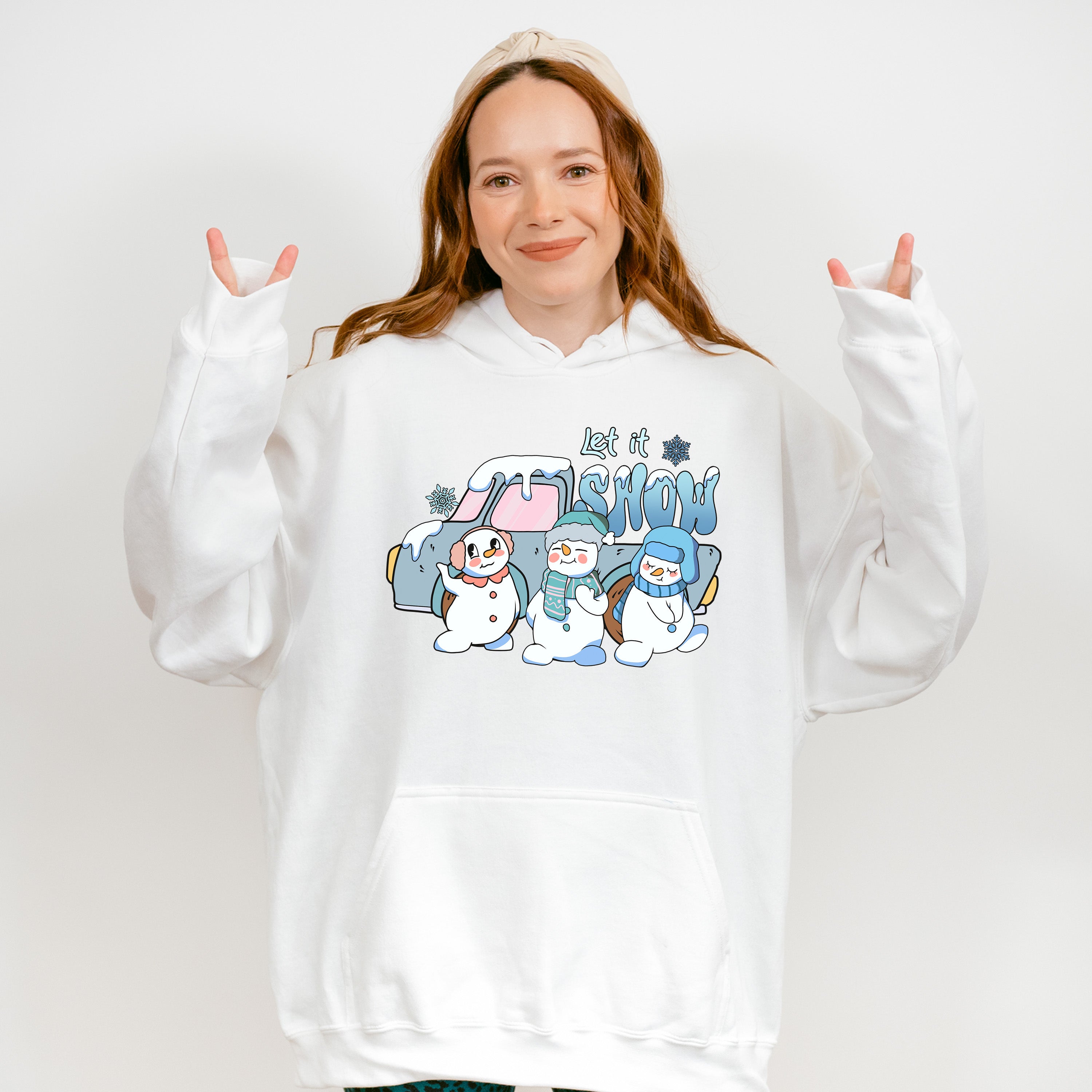 Let It Snow Truck Design - Winter Unisex Crewneck T-Shirt Sweatshirt Hoodie