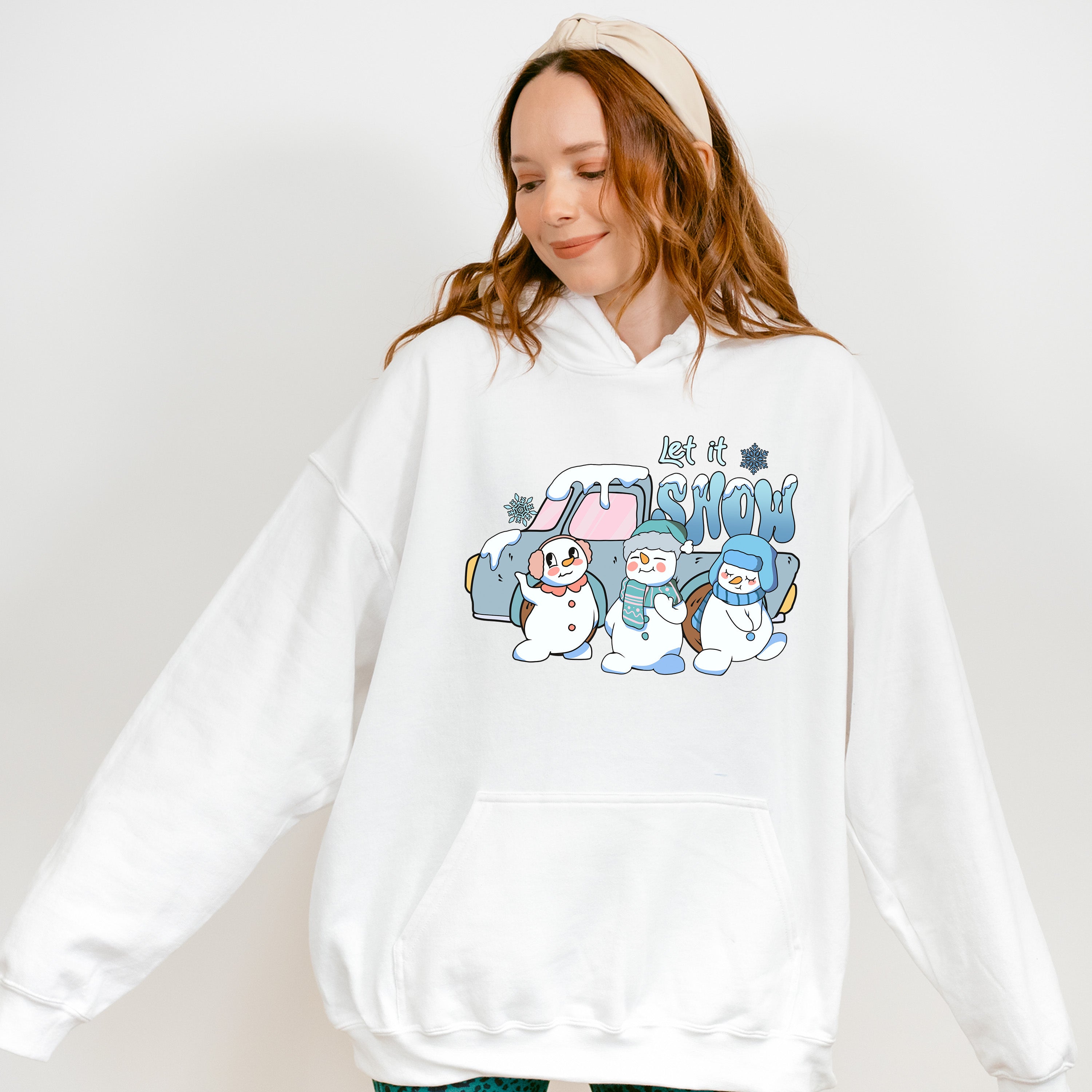 Let It Snow Truck Design - Winter Unisex Crewneck T-Shirt Sweatshirt Hoodie