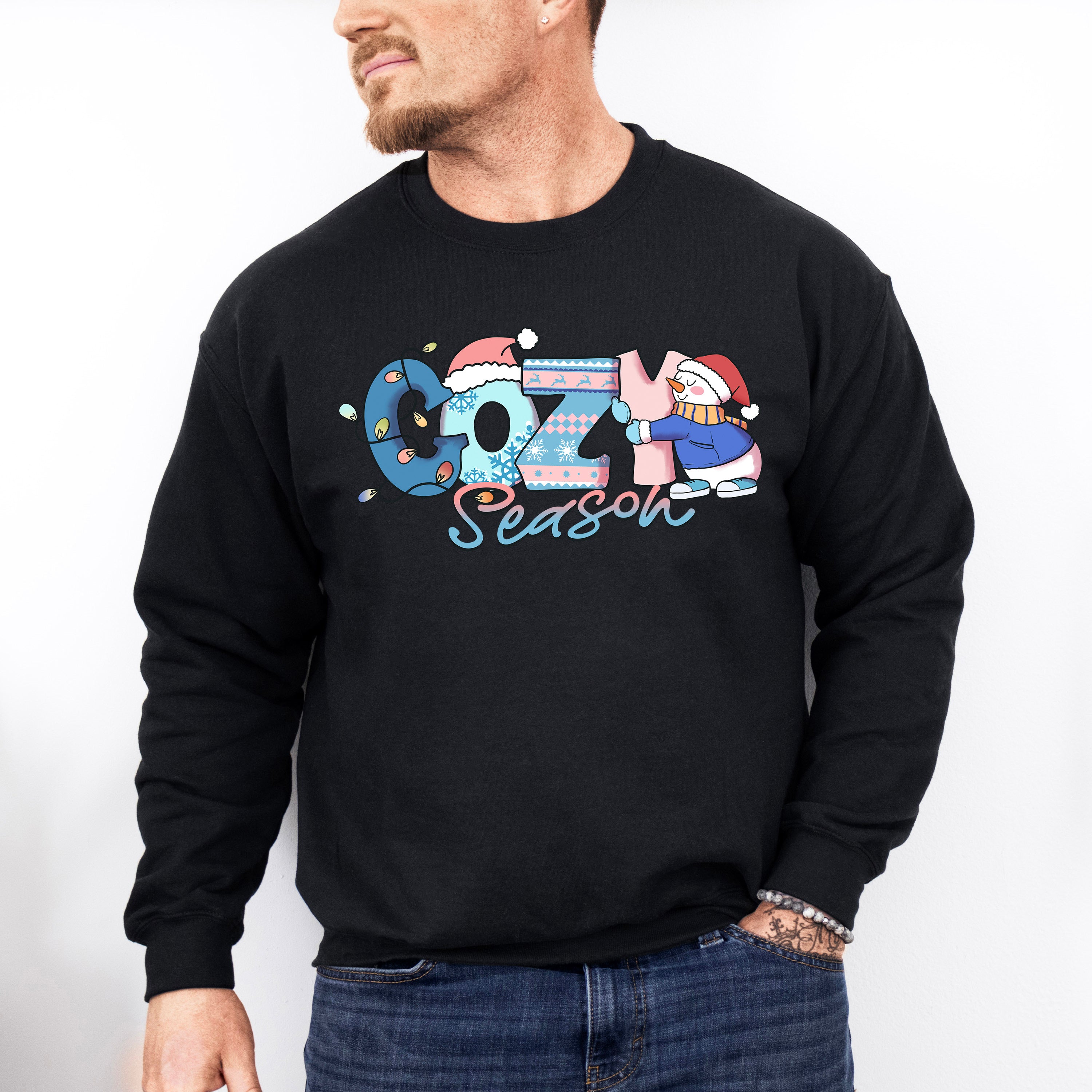 Cozy Season Snowman Design - Winter Unisex Crewneck T-Shirt Sweatshirt Hoodie