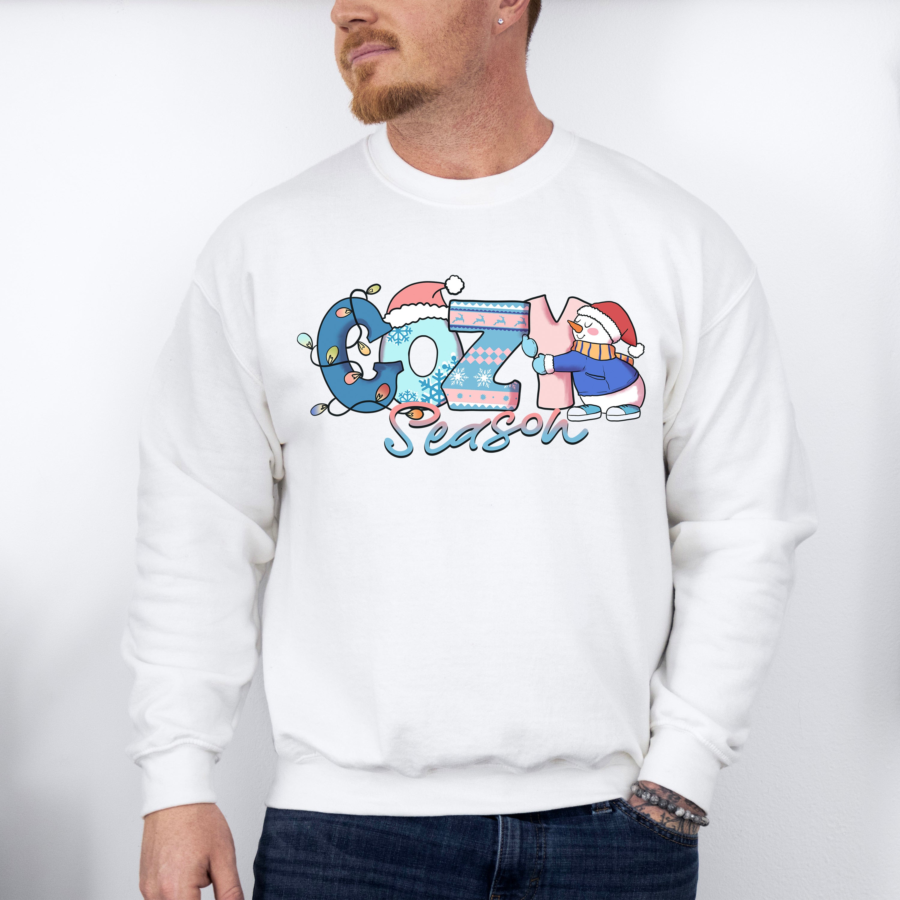 Cozy Season Snowman Design - Winter Unisex Crewneck T-Shirt Sweatshirt Hoodie