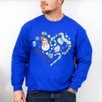Hello Winter Heart Design - Winter Unisex Crewneck T-Shirt Sweatshirt Hoodie