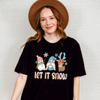 Let It Snow Reindeer Design - Winter Unisex Crewneck T-Shirt Sweatshirt Hoodie