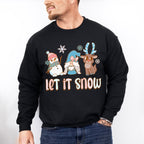 Let It Snow Reindeer Design - Winter Unisex Crewneck T-Shirt Sweatshirt Hoodie