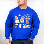 Let It Snow Reindeer Design - Winter Unisex Crewneck T-Shirt Sweatshirt Hoodie