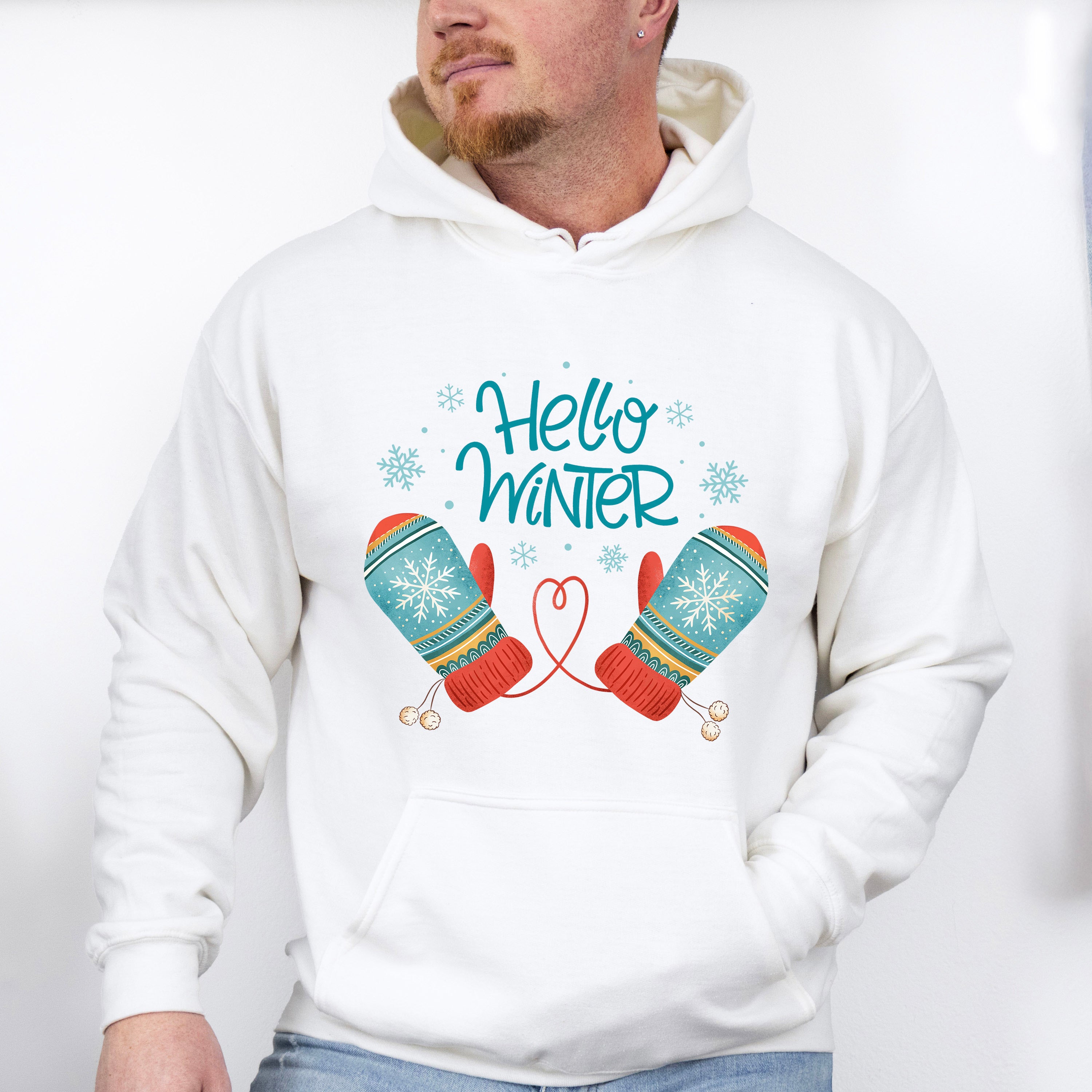Hello Winter Mittens - Winter Unisex Crewneck T-Shirt Sweatshirt Hoodie