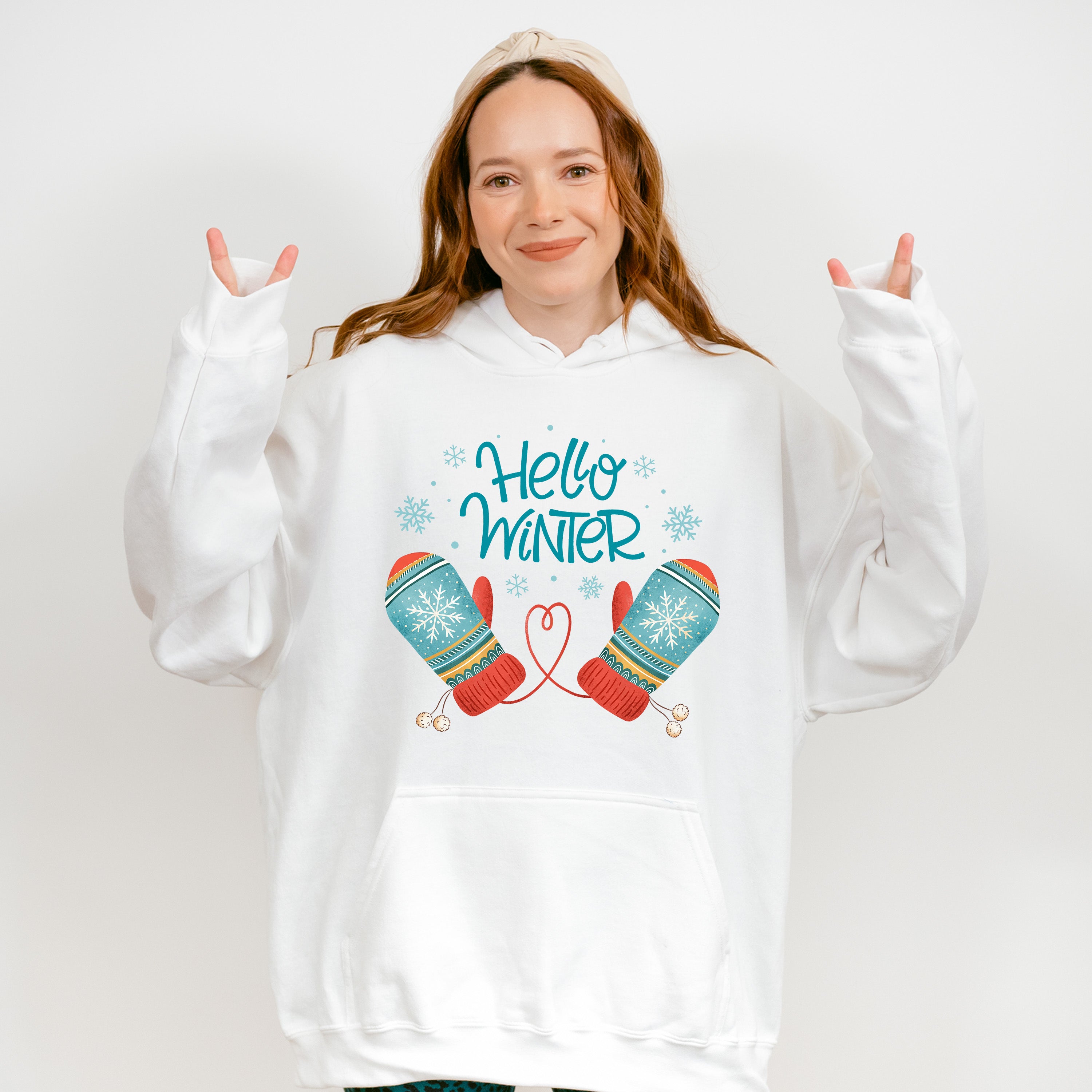 Hello Winter Mittens - Winter Unisex Crewneck T-Shirt Sweatshirt Hoodie