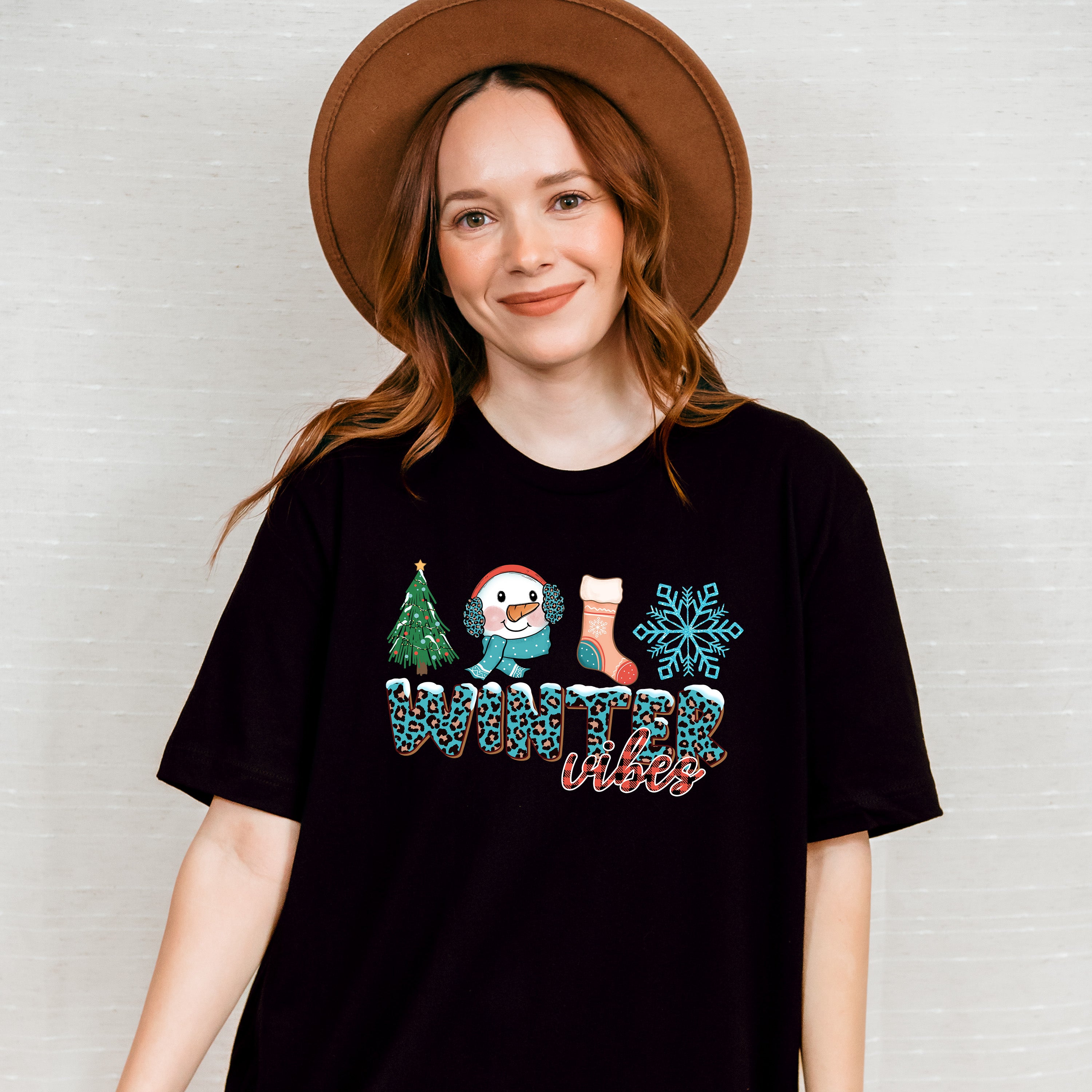 Winter Vibes Blue Design - Winter Unisex Crewneck T-Shirt Sweatshirt Hoodie